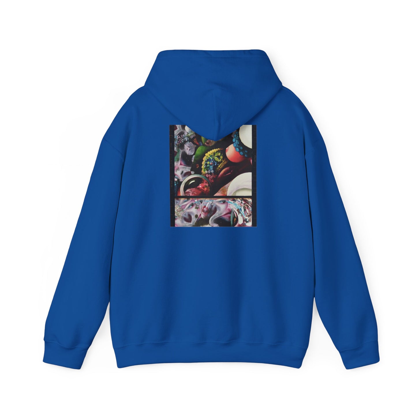 AMRU Graphic Hoodie — Abstract Cosmic Paint Pour Art Back Print