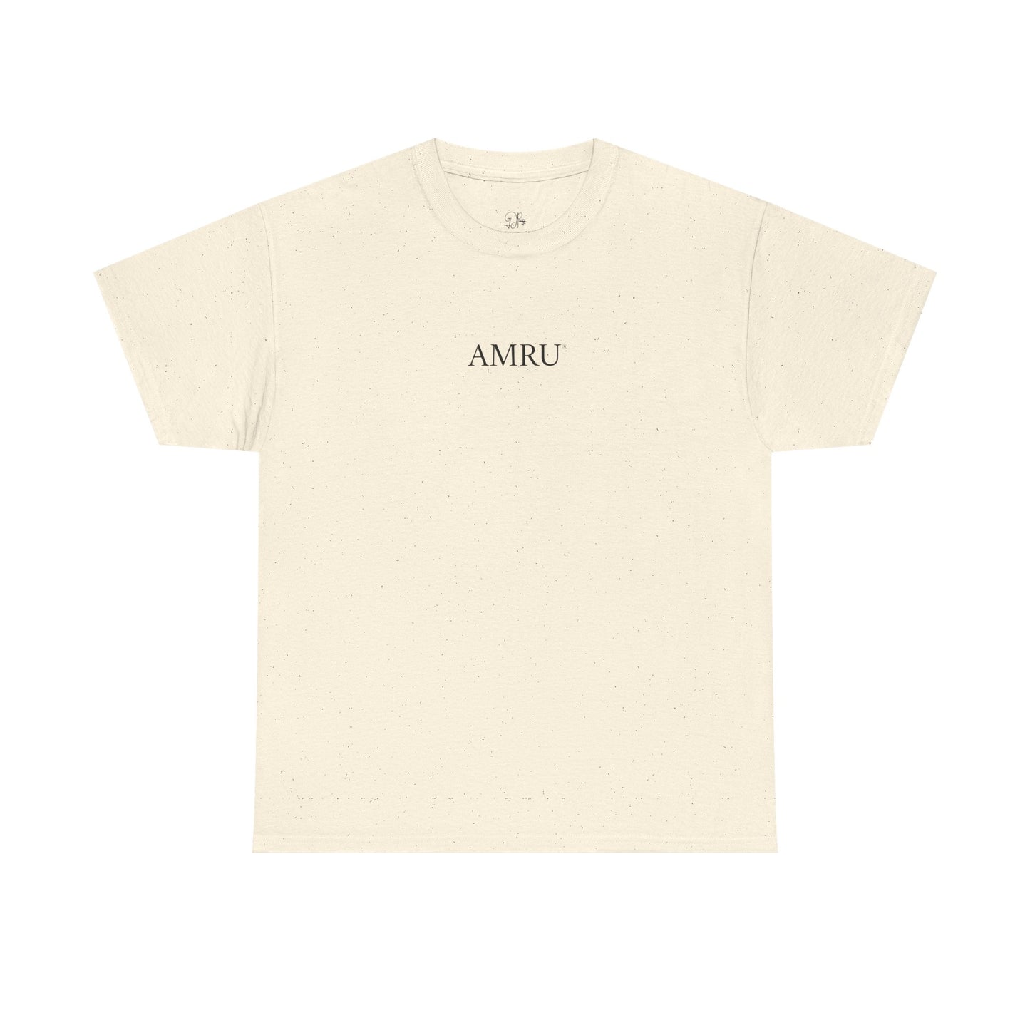AMRU Minimalist Tee — Abstract Brushstroke Back Graphic