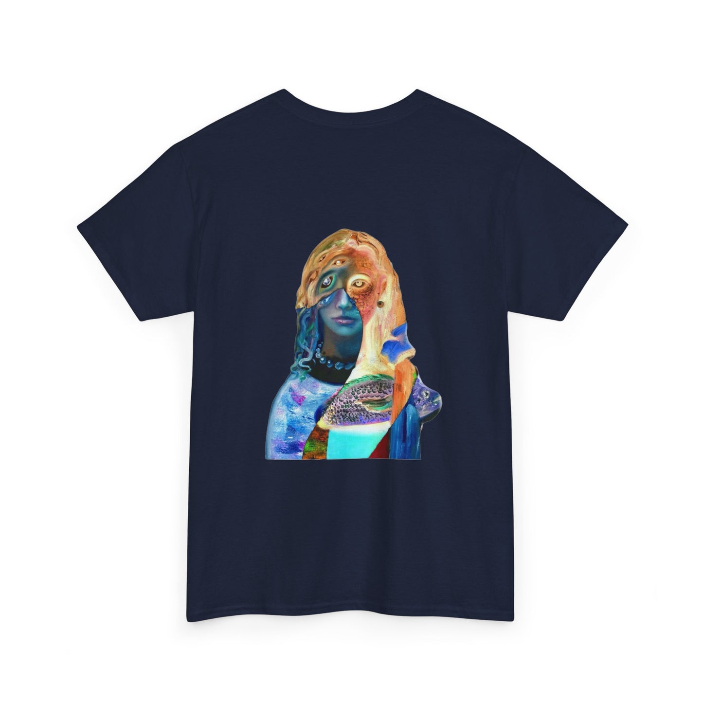 Graphic Tee — Surreal Cosmic Portrait Back Print