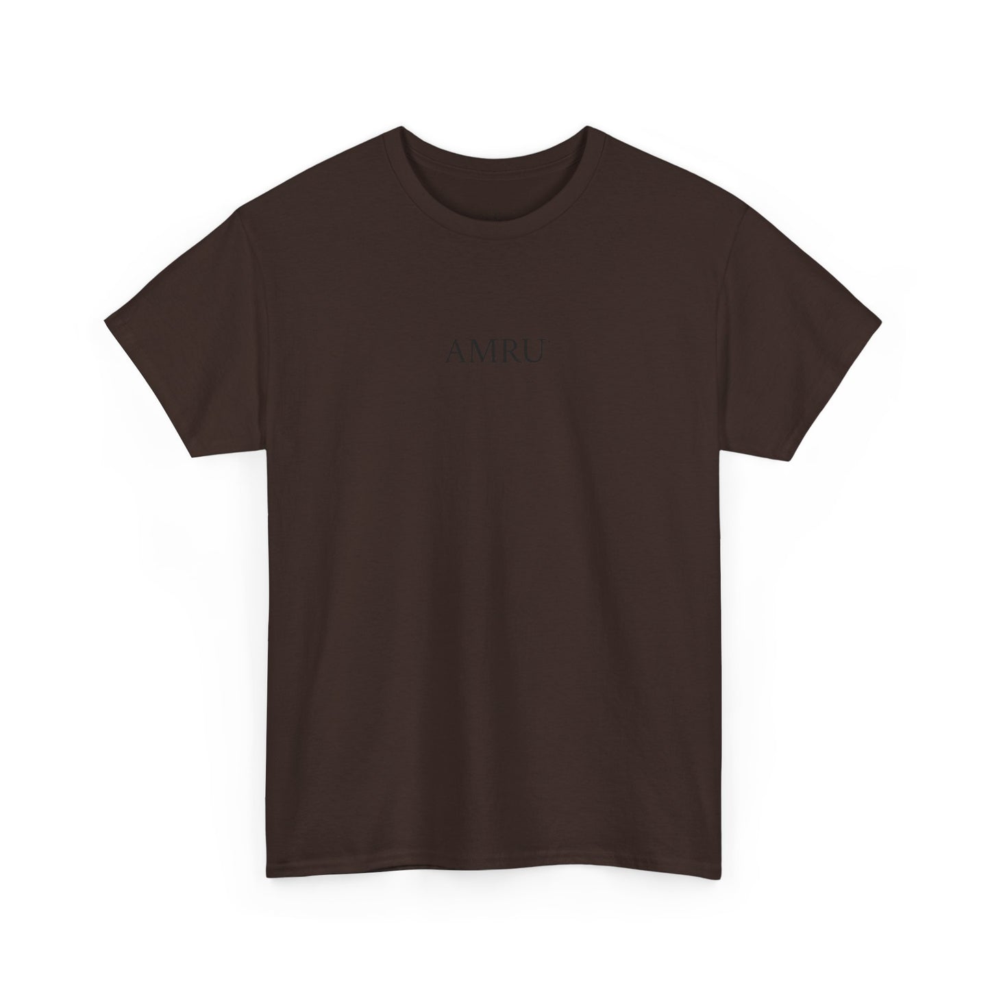 AMRU Minimalist Tee — Abstract Brushstroke Back Graphic
