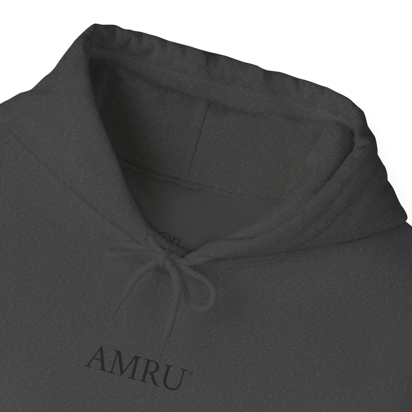 Floral Vine AMRU Hoodie — Minimal Logo Front, Embroidered Floral Back Sweatshirt