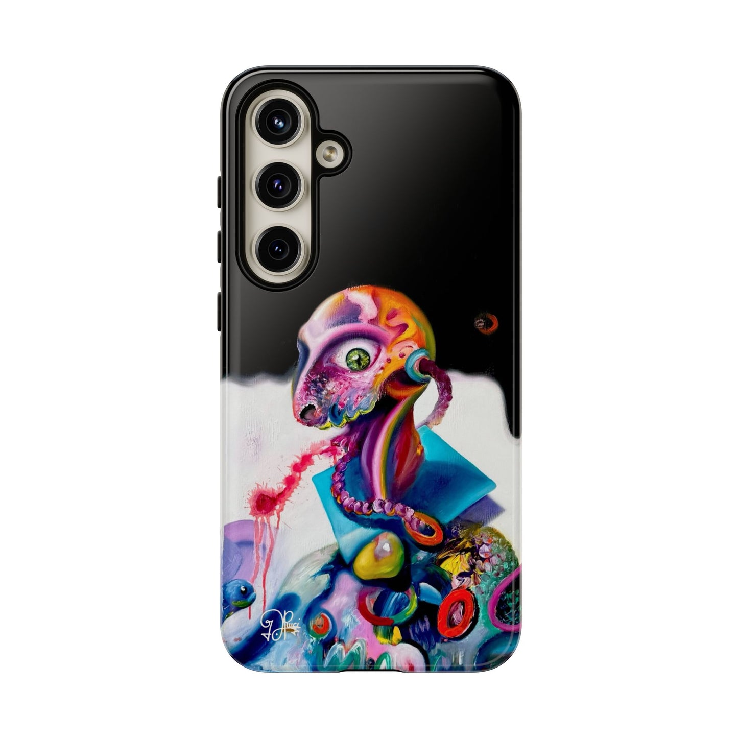Phone Case - Vivid Blues and Multi-Eyed Vision Artwork Design