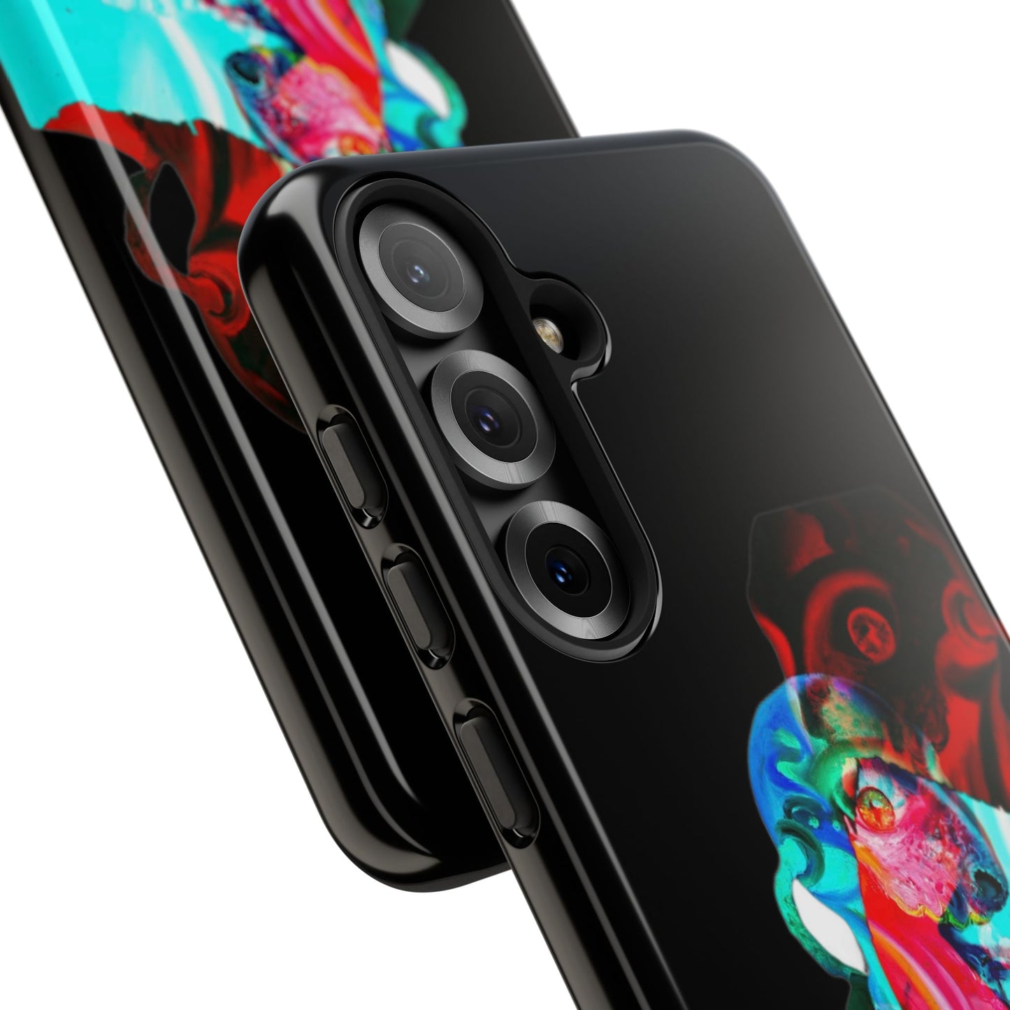 Protective Phone Case — Trippy Neon Abstract Skull Design