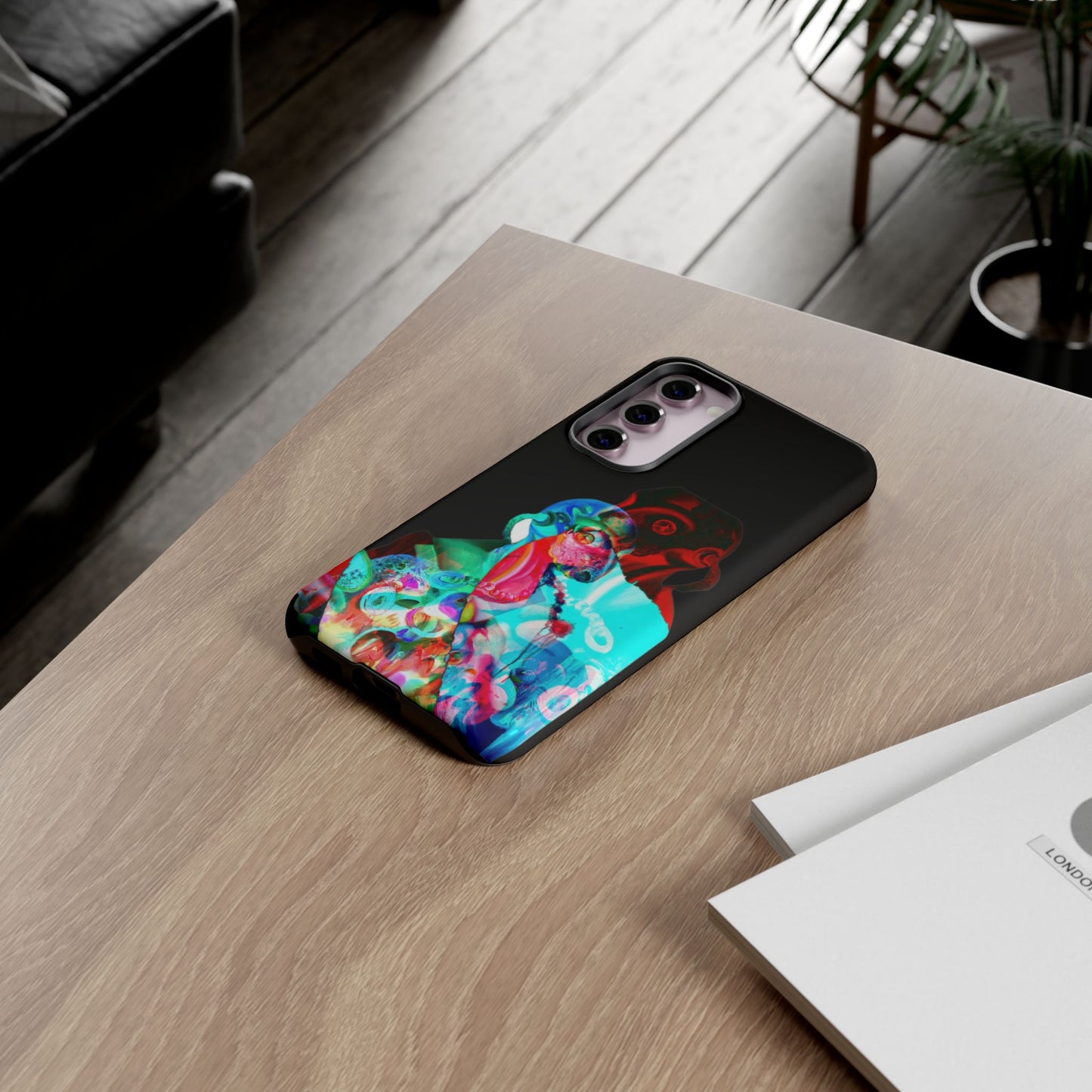 Protective Phone Case — Trippy Neon Abstract Skull Design