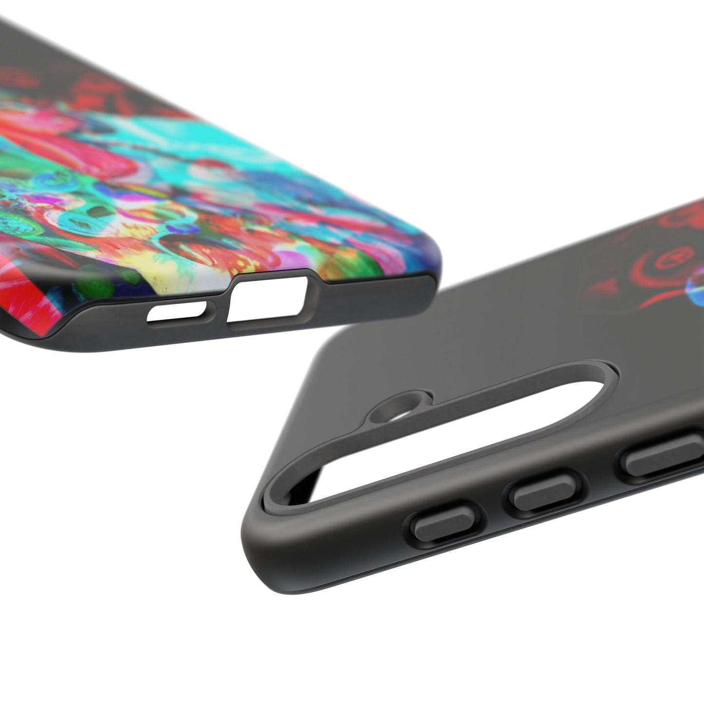 Protective Phone Case — Trippy Neon Abstract Skull Design