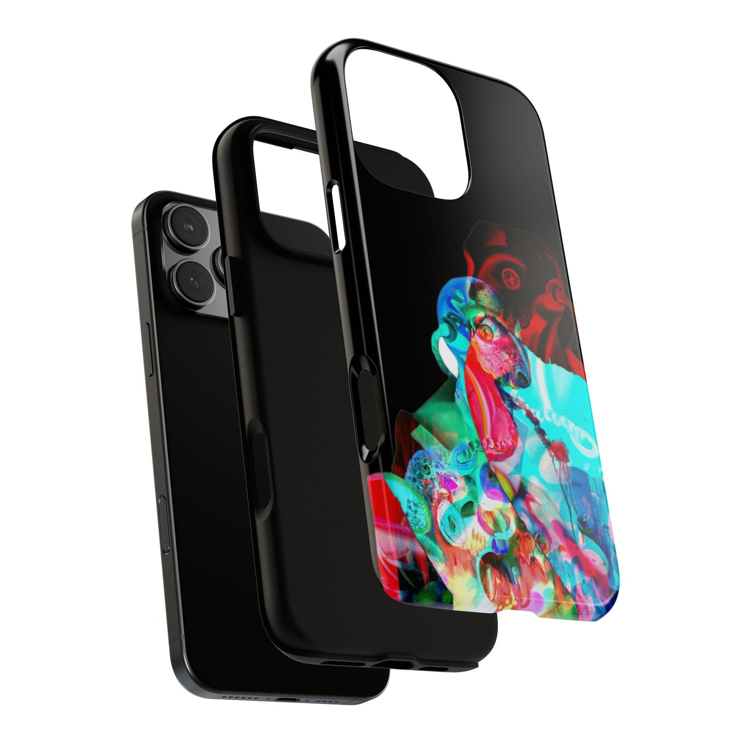 Protective Phone Case — Trippy Neon Abstract Skull Design