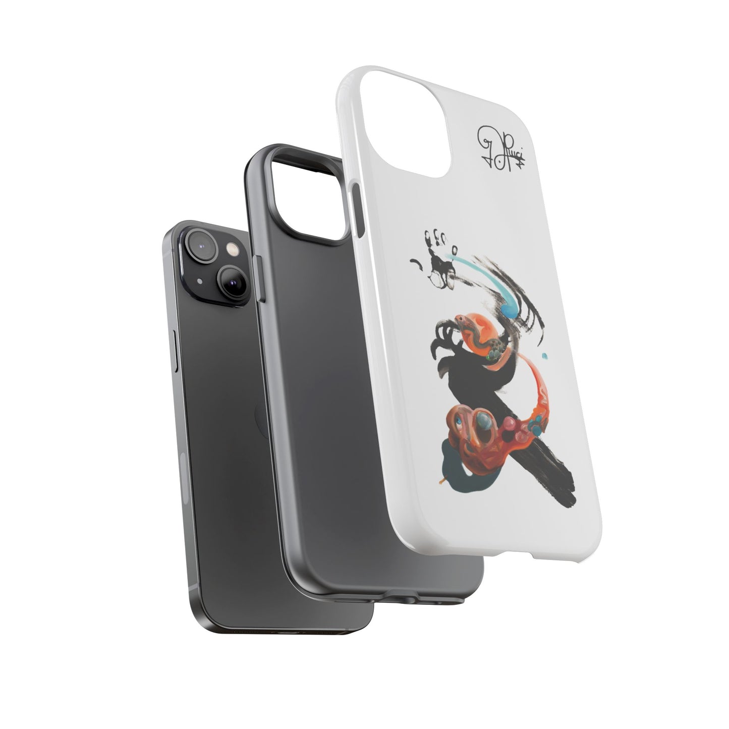 Artistic Abstract Phone Case — Colorful Ink Brushstroke Design