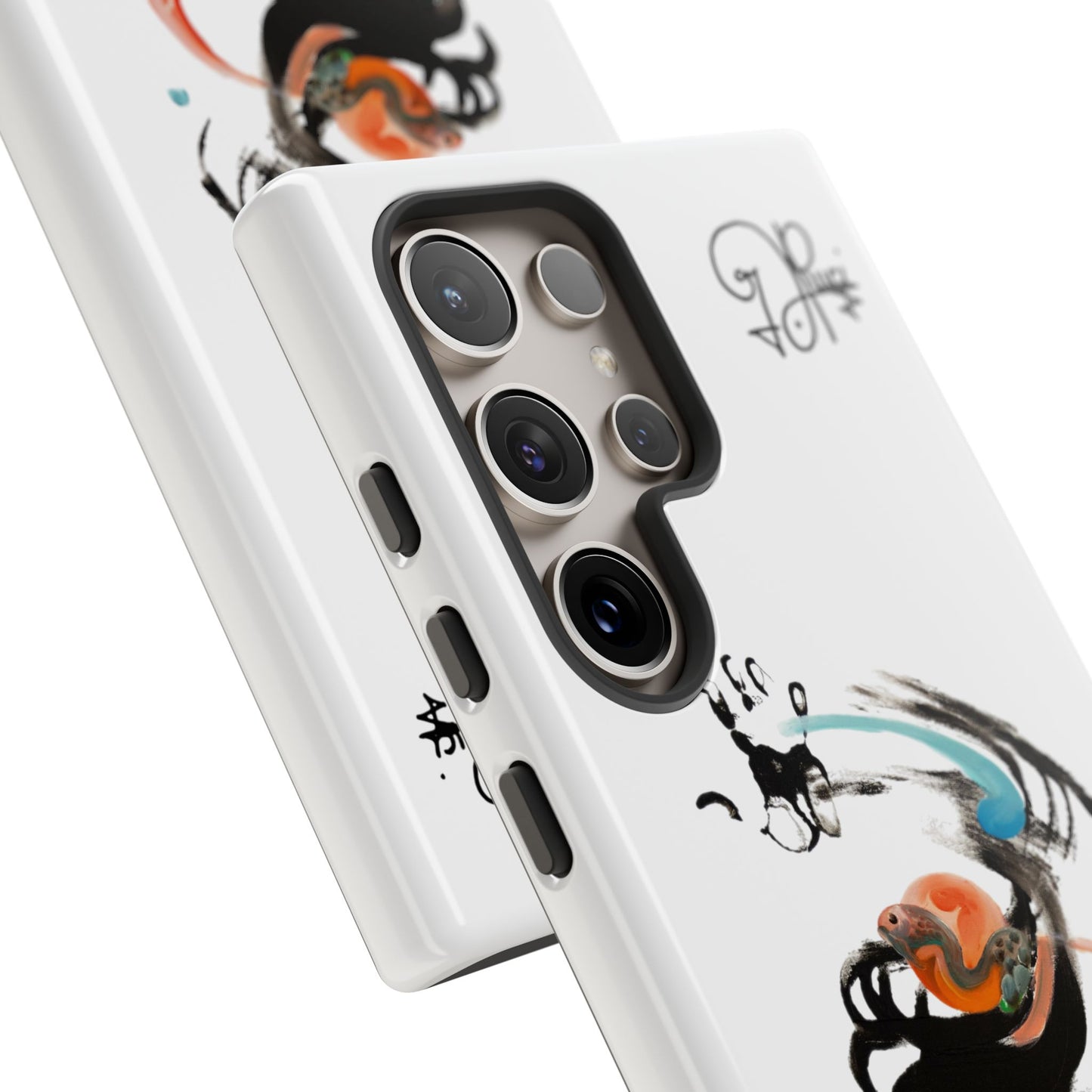 Artistic Abstract Phone Case — Colorful Ink Brushstroke Design