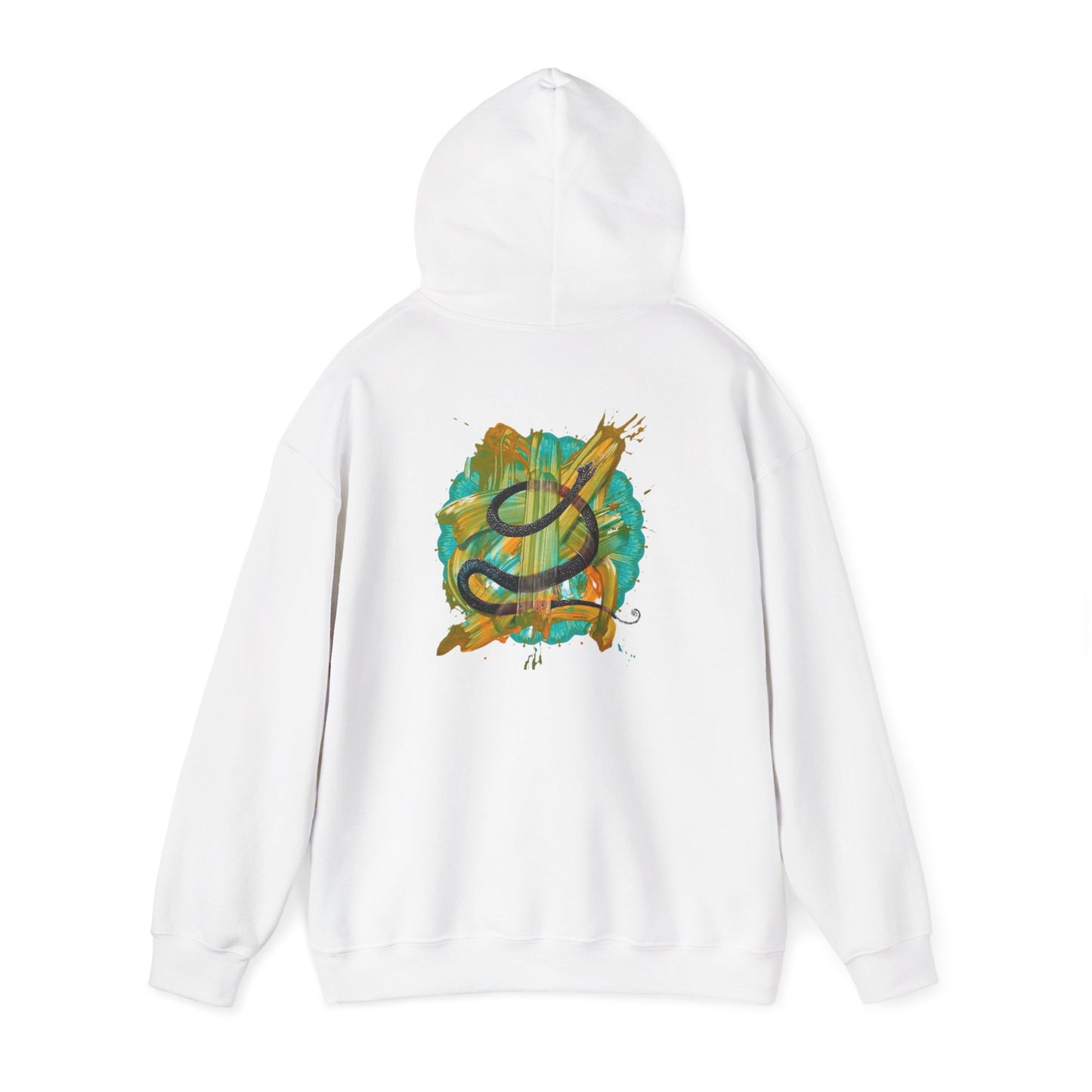 AMRU Artistic Snake Hoodie — Watercolor Serpent Graphic Pullover