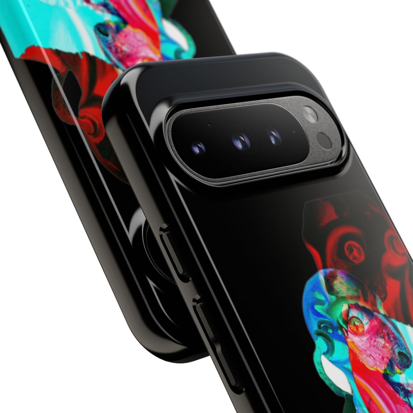 Protective Phone Case — Trippy Neon Abstract Skull Design