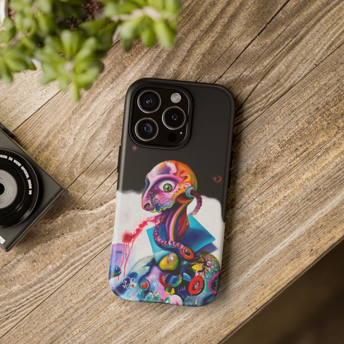 Phone Case - Vivid Blues and Multi-Eyed Vision Artwork Design