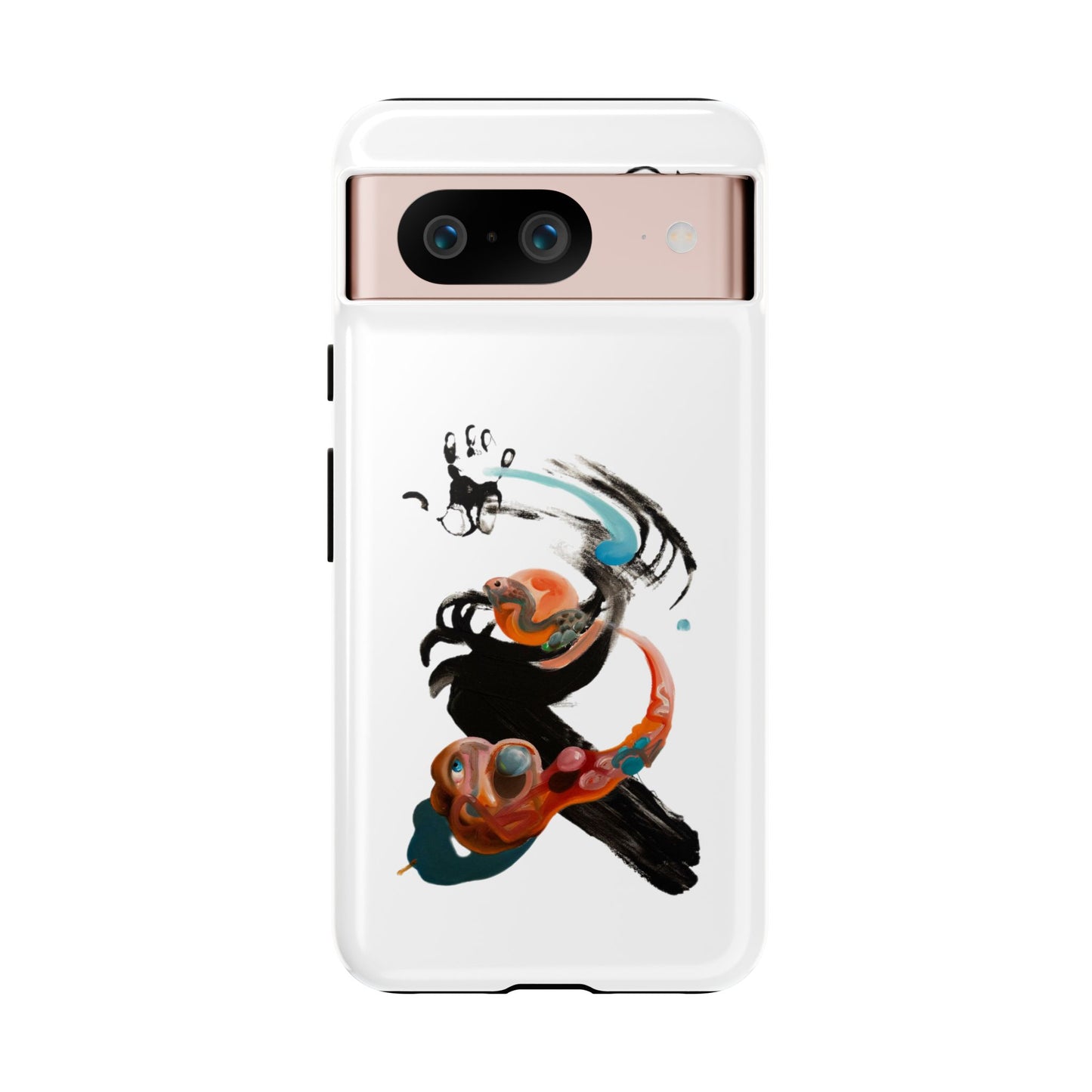 Artistic Abstract Phone Case — Colorful Ink Brushstroke Design