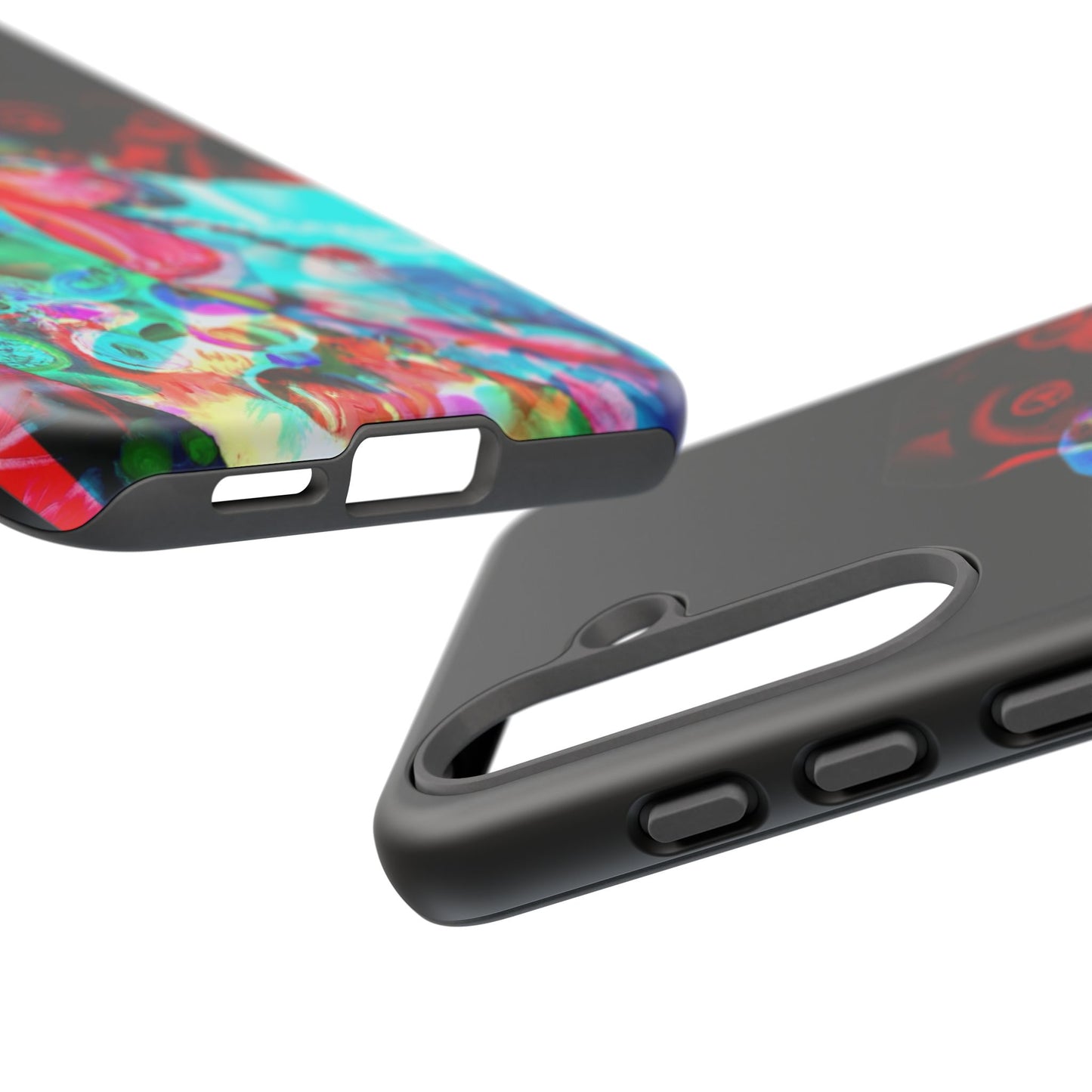 Protective Phone Case — Trippy Neon Abstract Skull Design