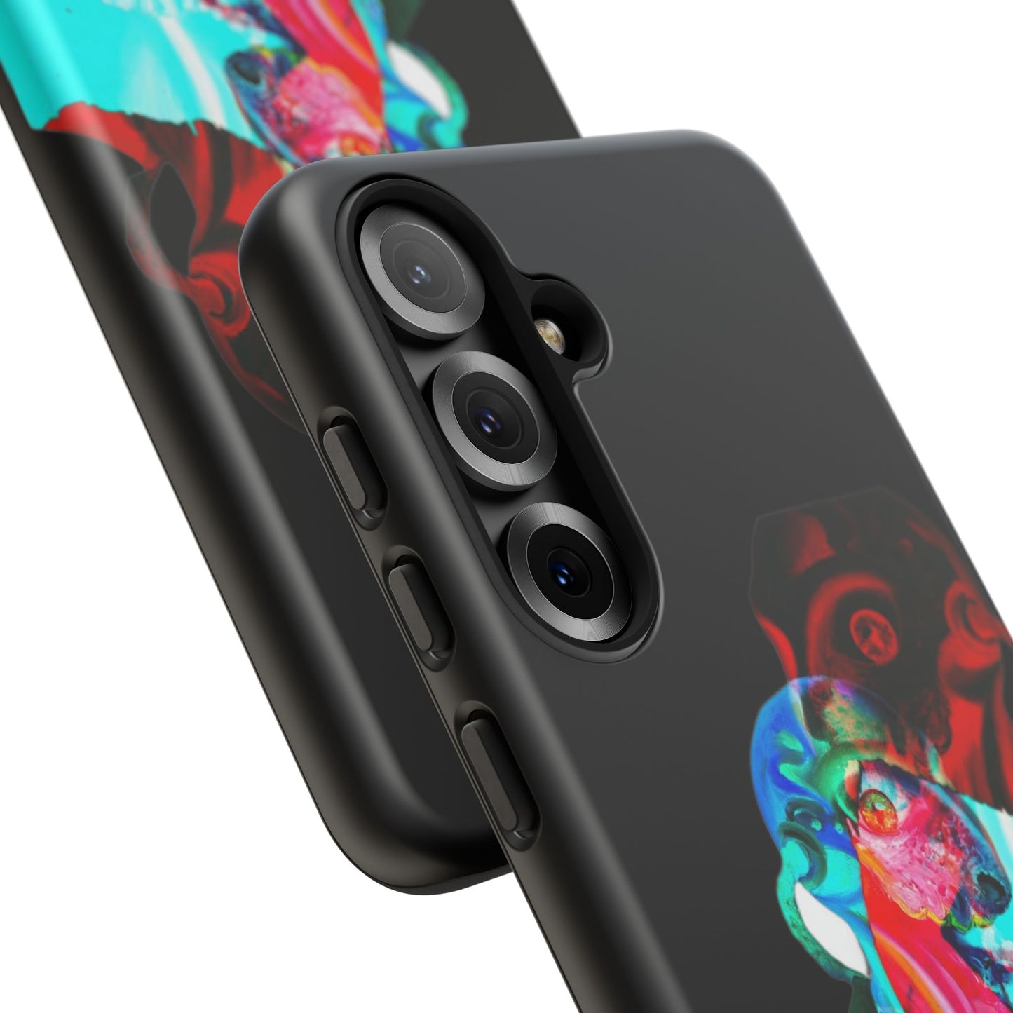 Protective Phone Case — Trippy Neon Abstract Skull Design