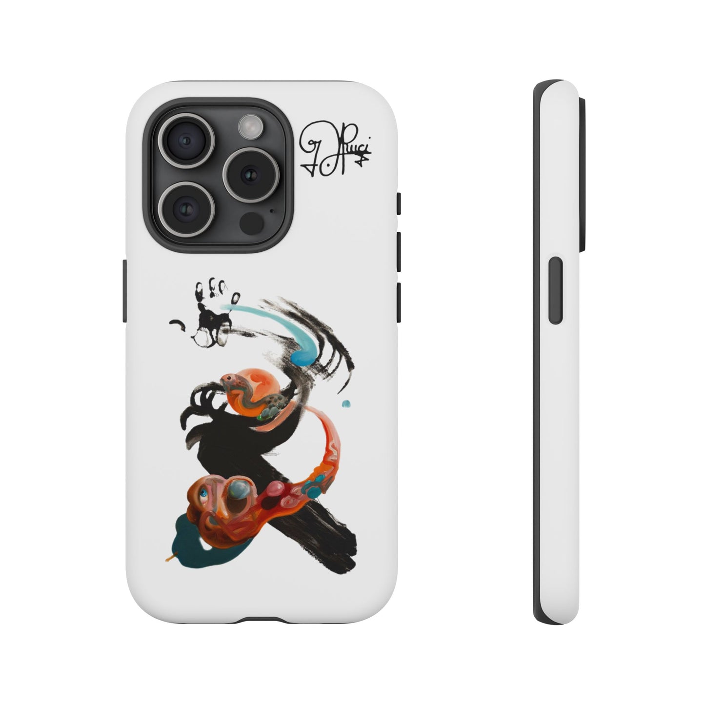 Artistic Abstract Phone Case — Colorful Ink Brushstroke Design