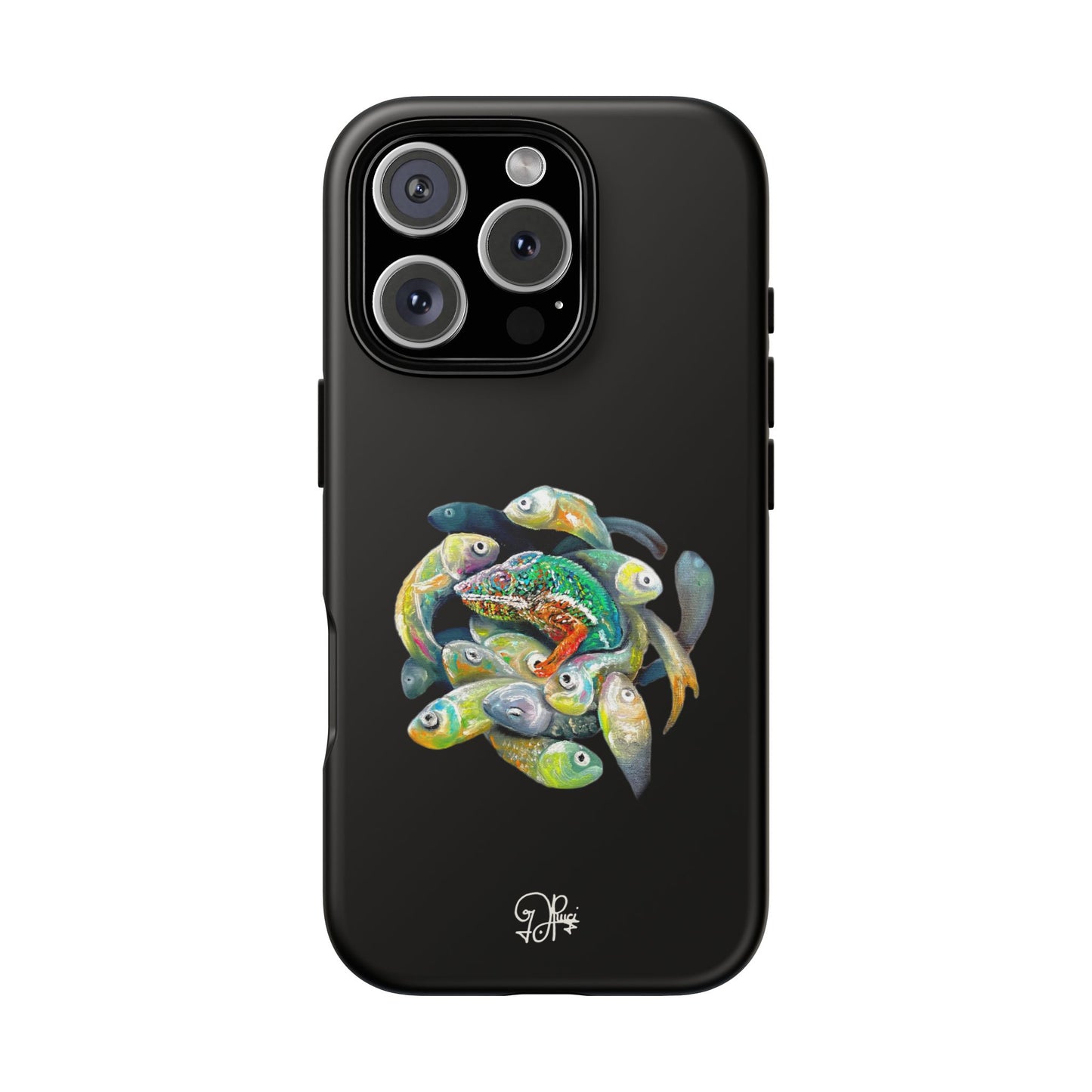 Koi Circle Tough Phone Case — Colorful Fish Art Protective iPhone Cover