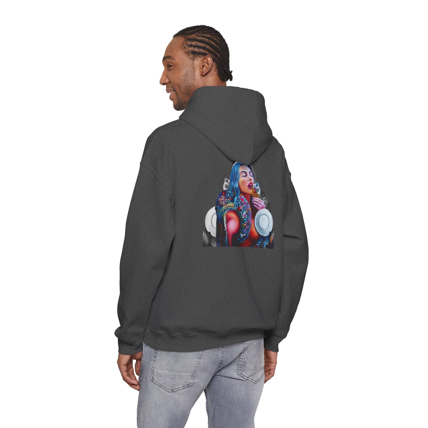 Hoodie — AMRU Artistic Backprint Portrait Pullover