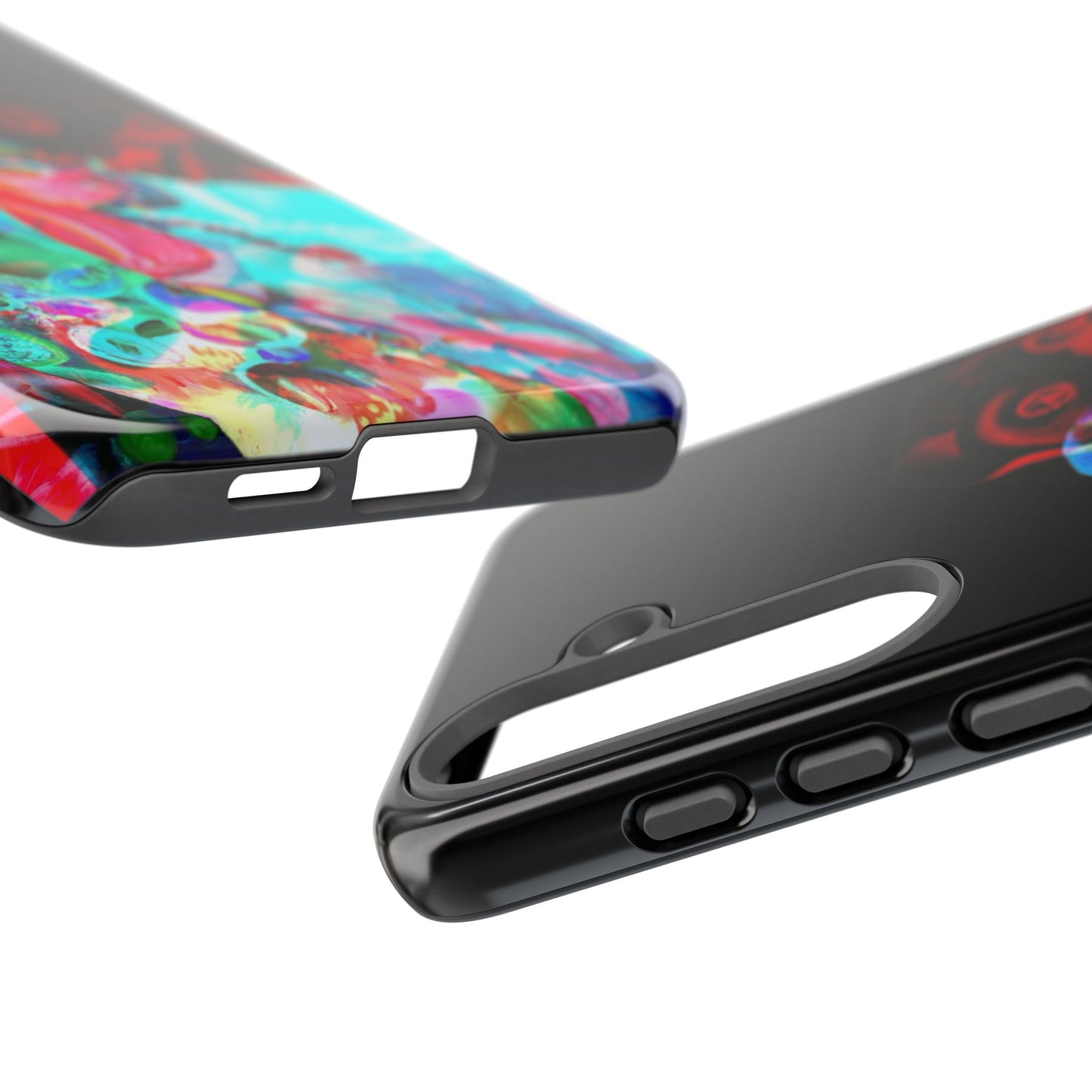 Protective Phone Case — Trippy Neon Abstract Skull Design