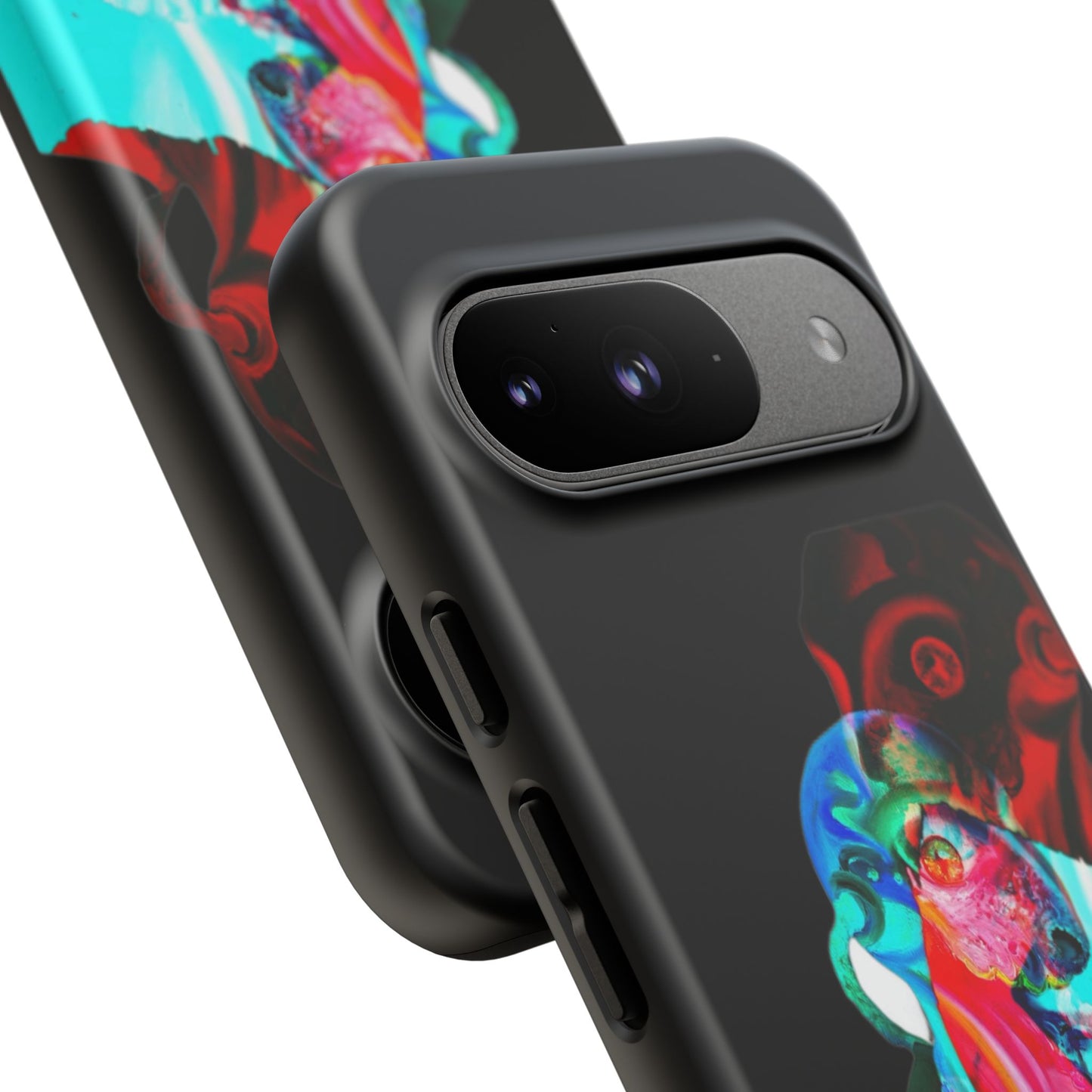 Protective Phone Case — Trippy Neon Abstract Skull Design