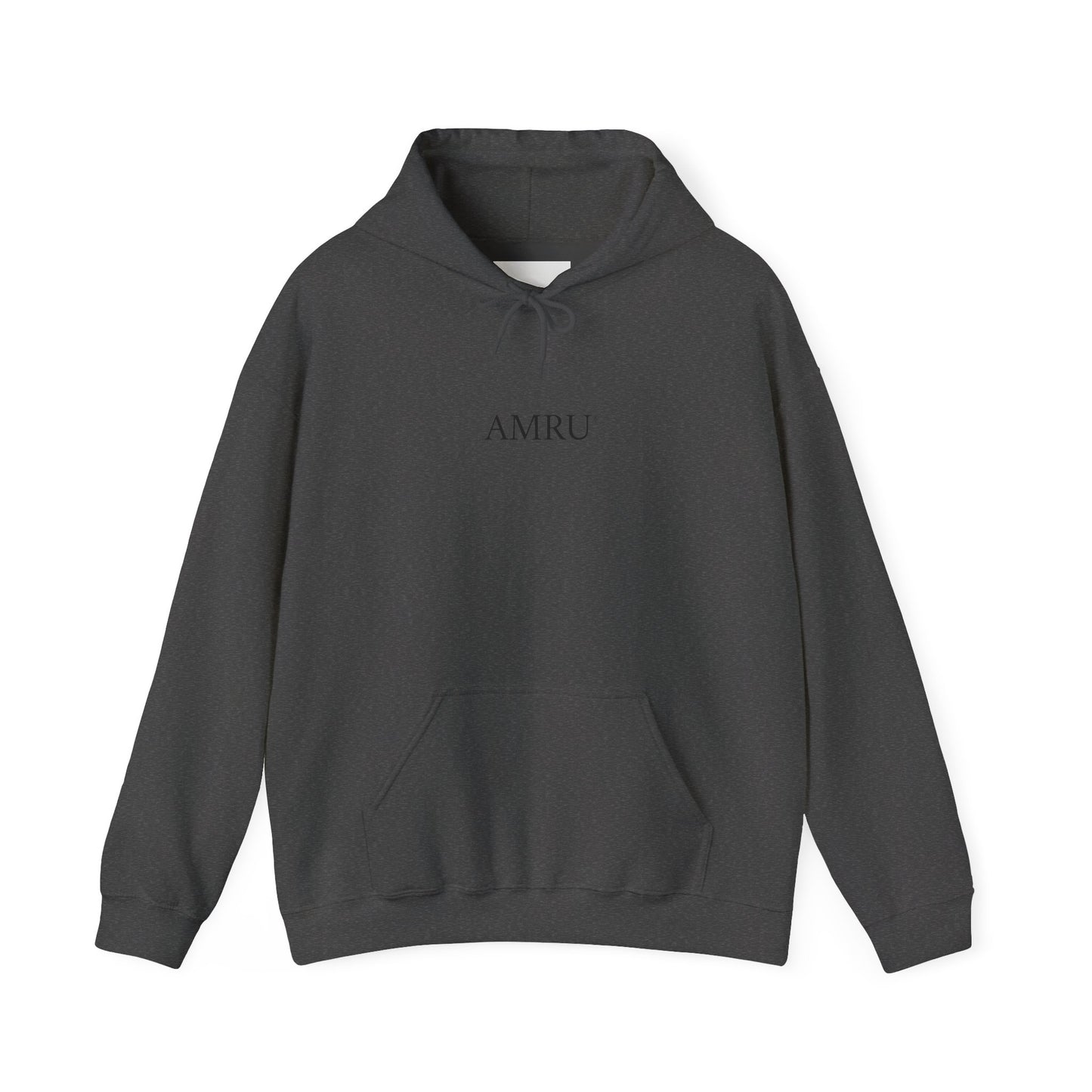 AMRU Minimal Logo Hoodie with Colorful Symmetry Back Art