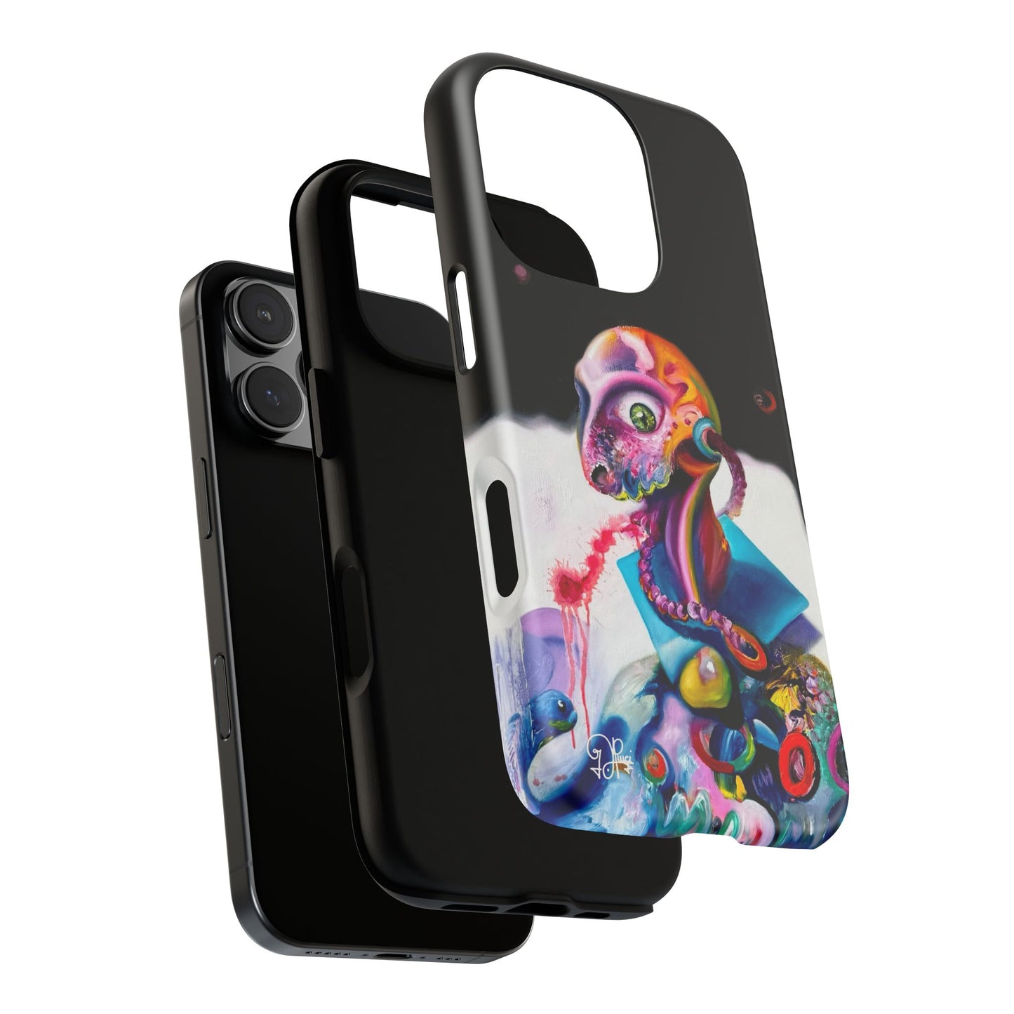 Phone Case - Vivid Blues and Multi-Eyed Vision Artwork Design