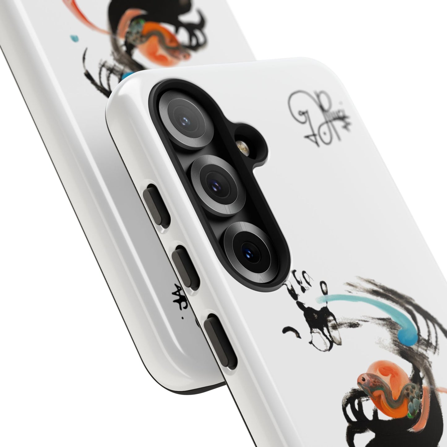 Artistic Abstract Phone Case — Colorful Ink Brushstroke Design