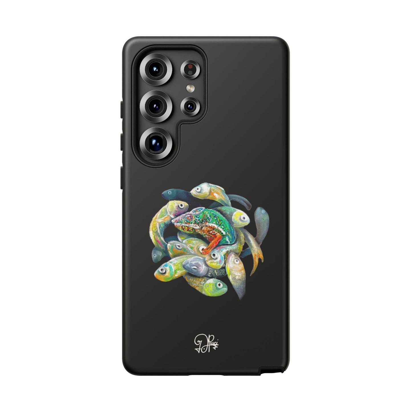 Koi Circle Tough Phone Case — Colorful Fish Art Protective iPhone Cover