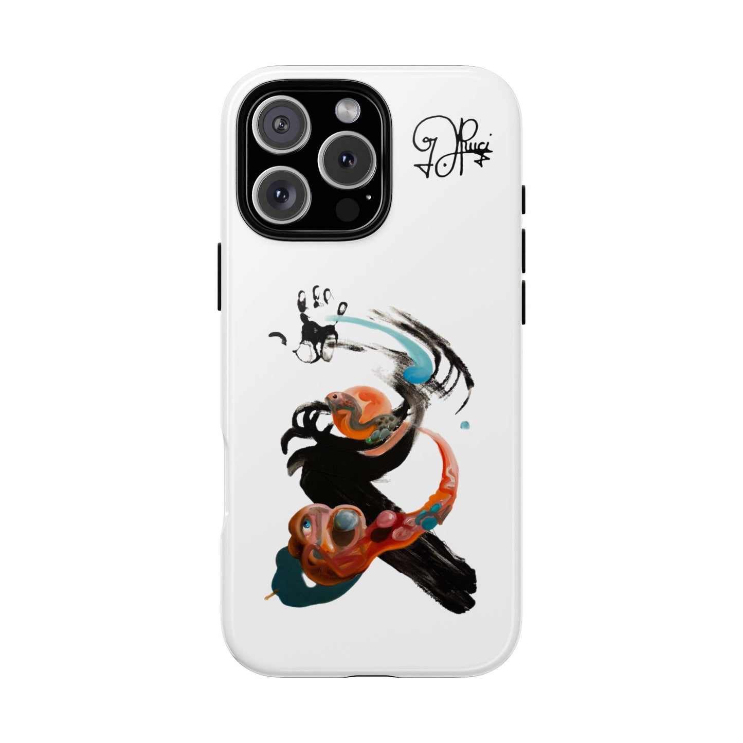 Artistic Abstract Phone Case — Colorful Ink Brushstroke Design