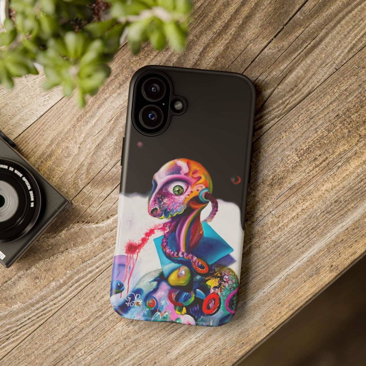 Phone Case - Vivid Blues and Multi-Eyed Vision Artwork Design