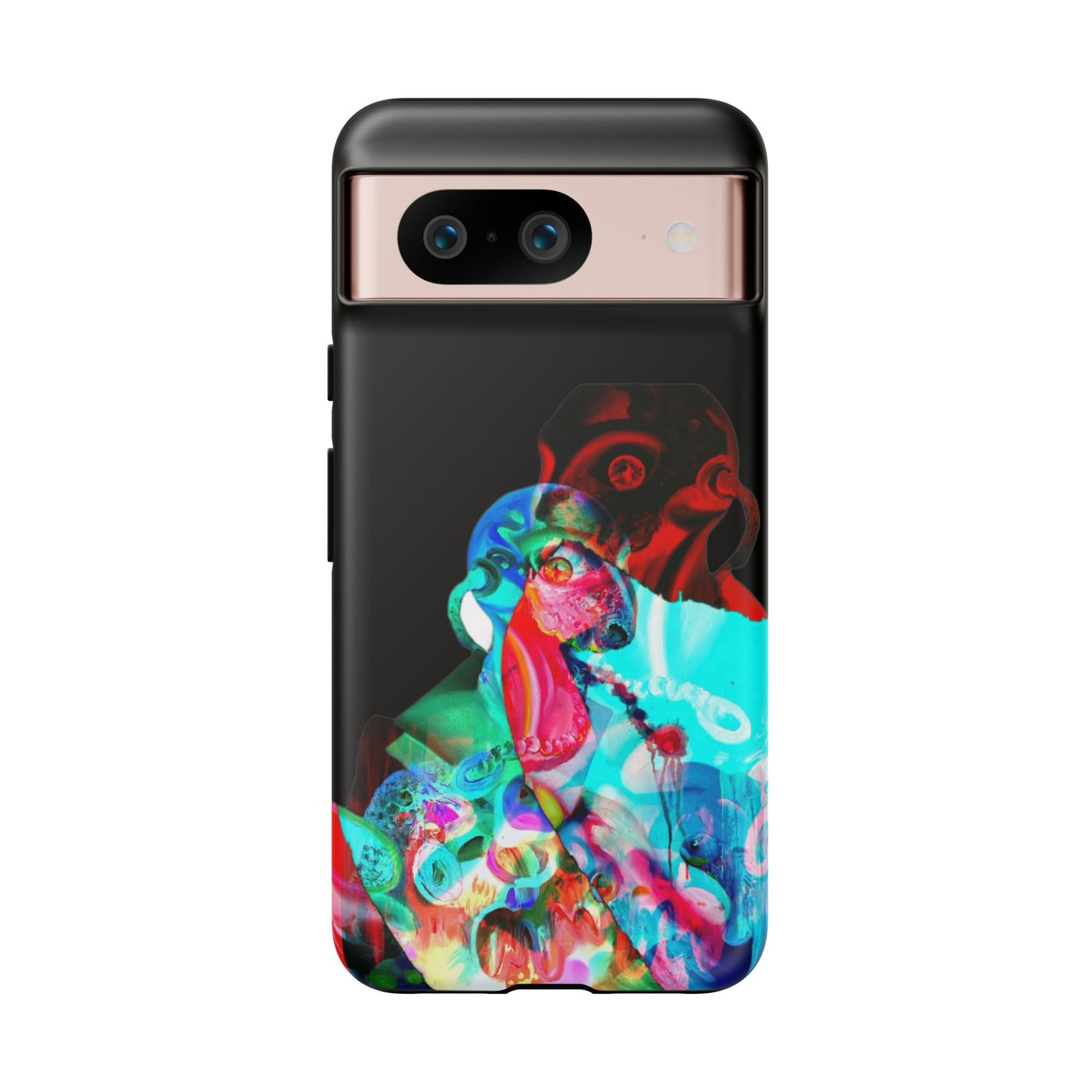 Protective Phone Case — Trippy Neon Abstract Skull Design
