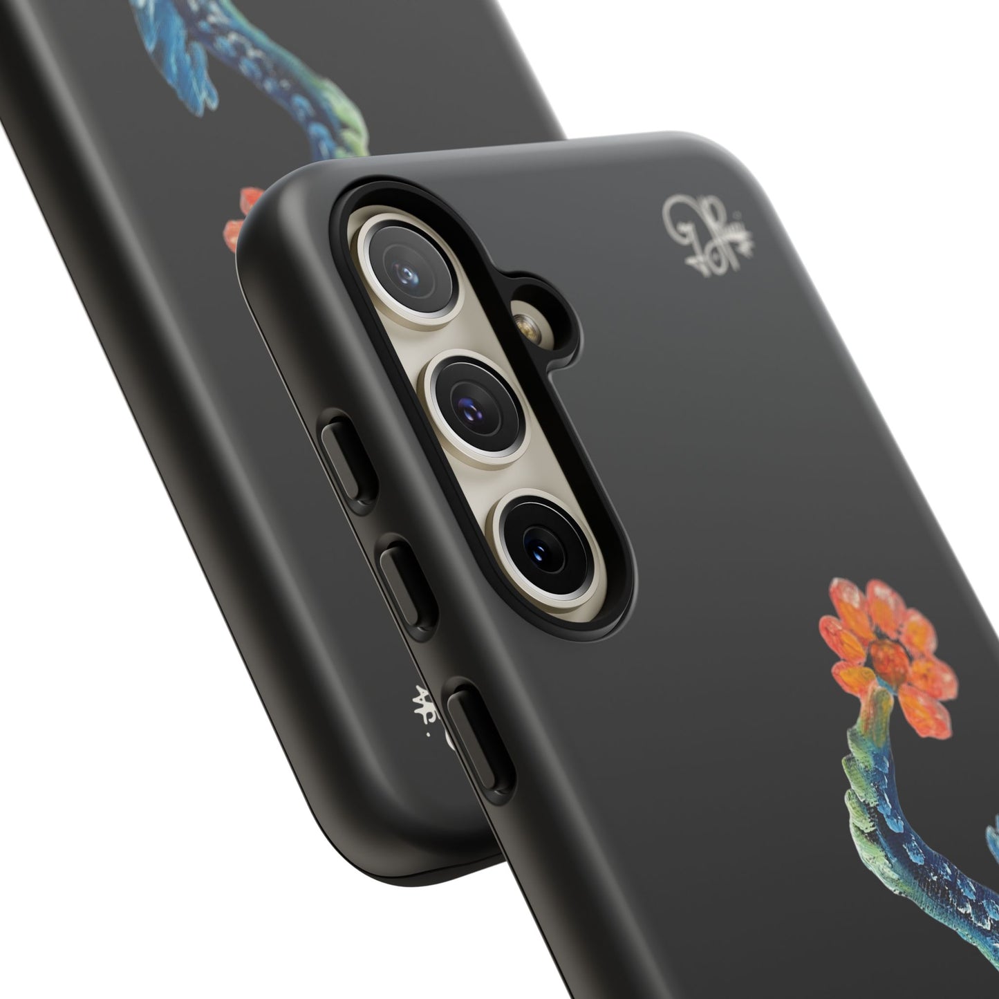 Koi Eye Tough Phone Case — Colorful Surreal Fish Design on Black