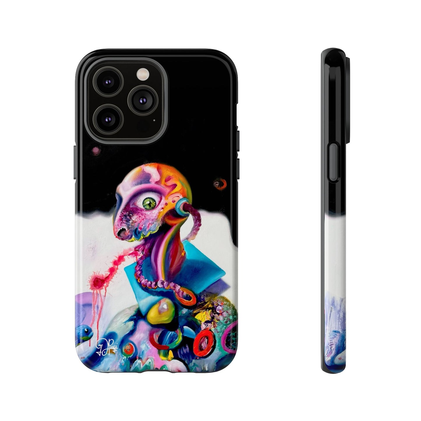 Phone Case - Vivid Blues and Multi-Eyed Vision Artwork Design
