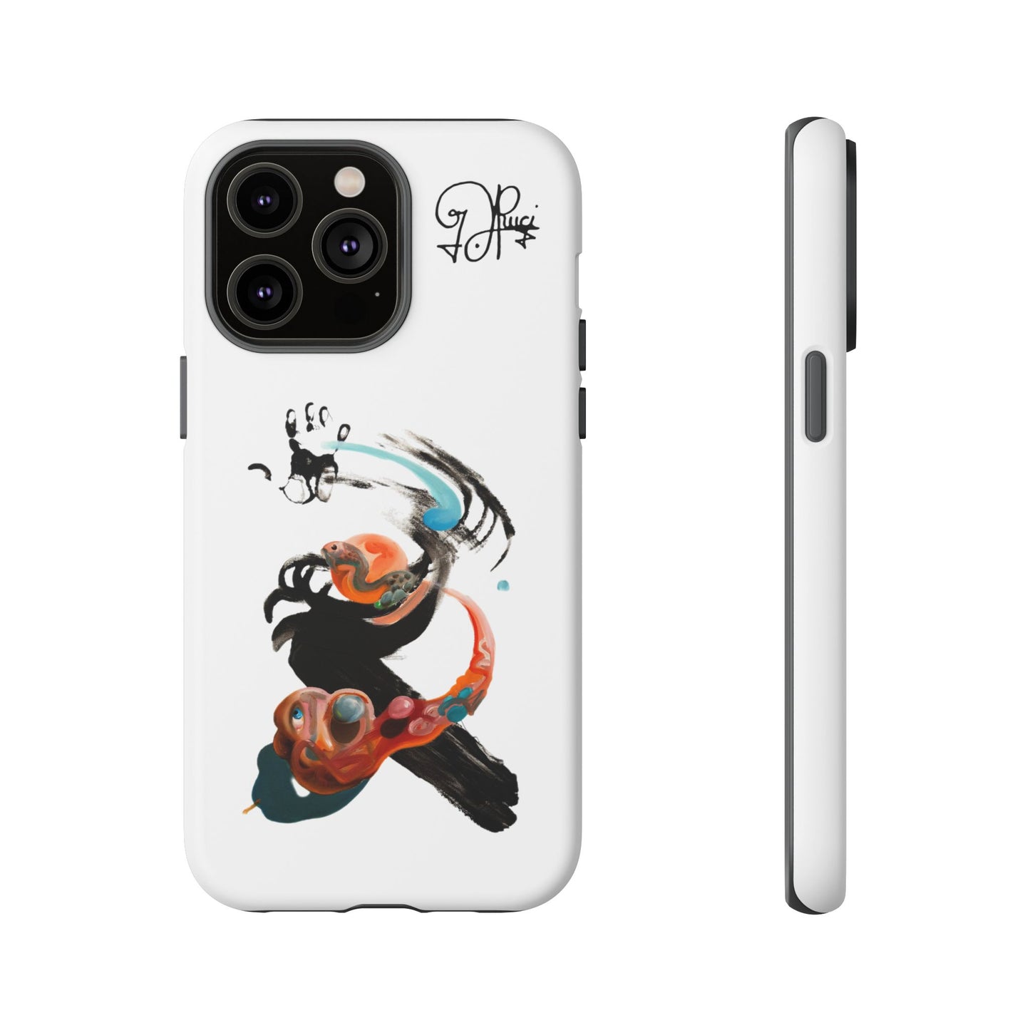 Artistic Abstract Phone Case — Colorful Ink Brushstroke Design