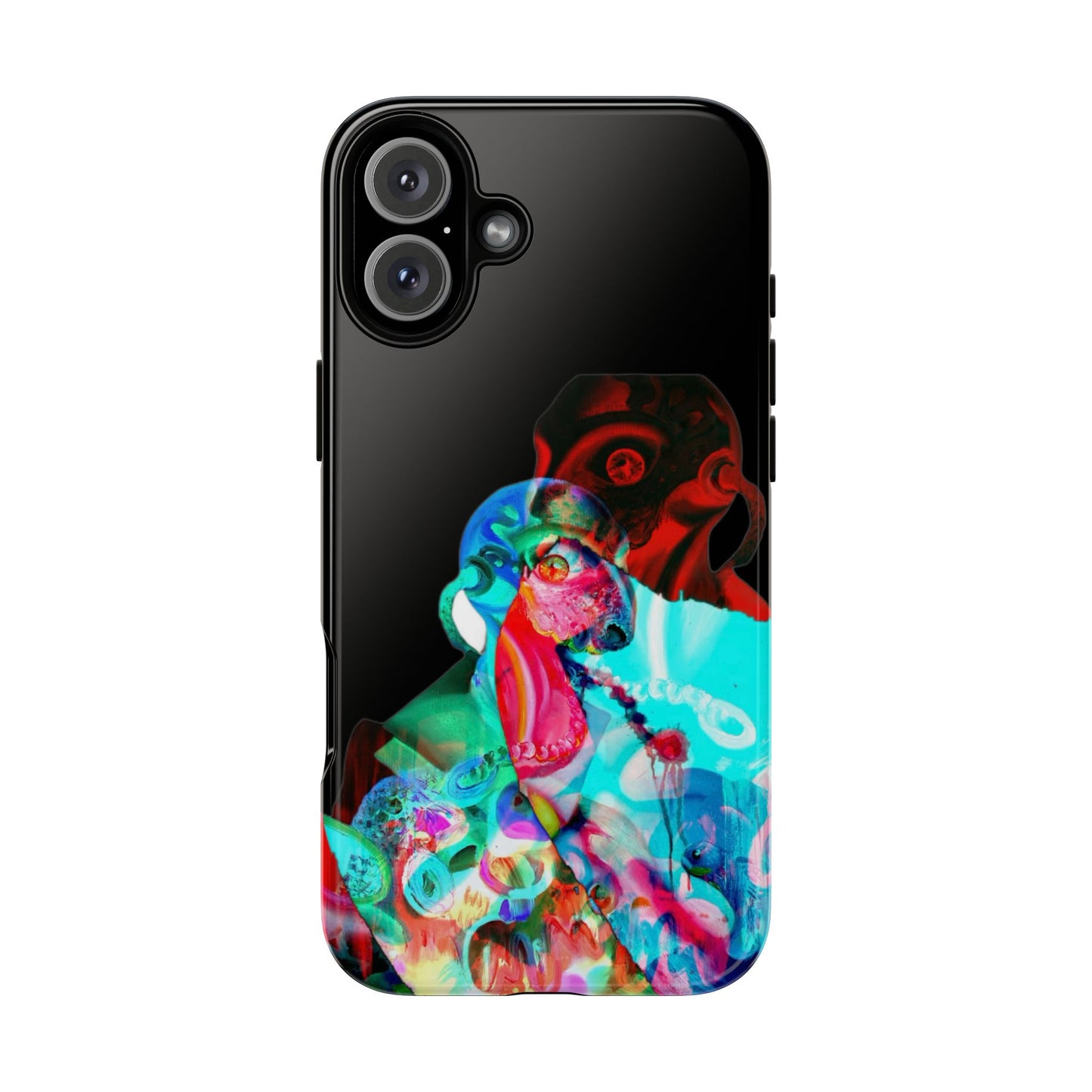 Protective Phone Case — Trippy Neon Abstract Skull Design