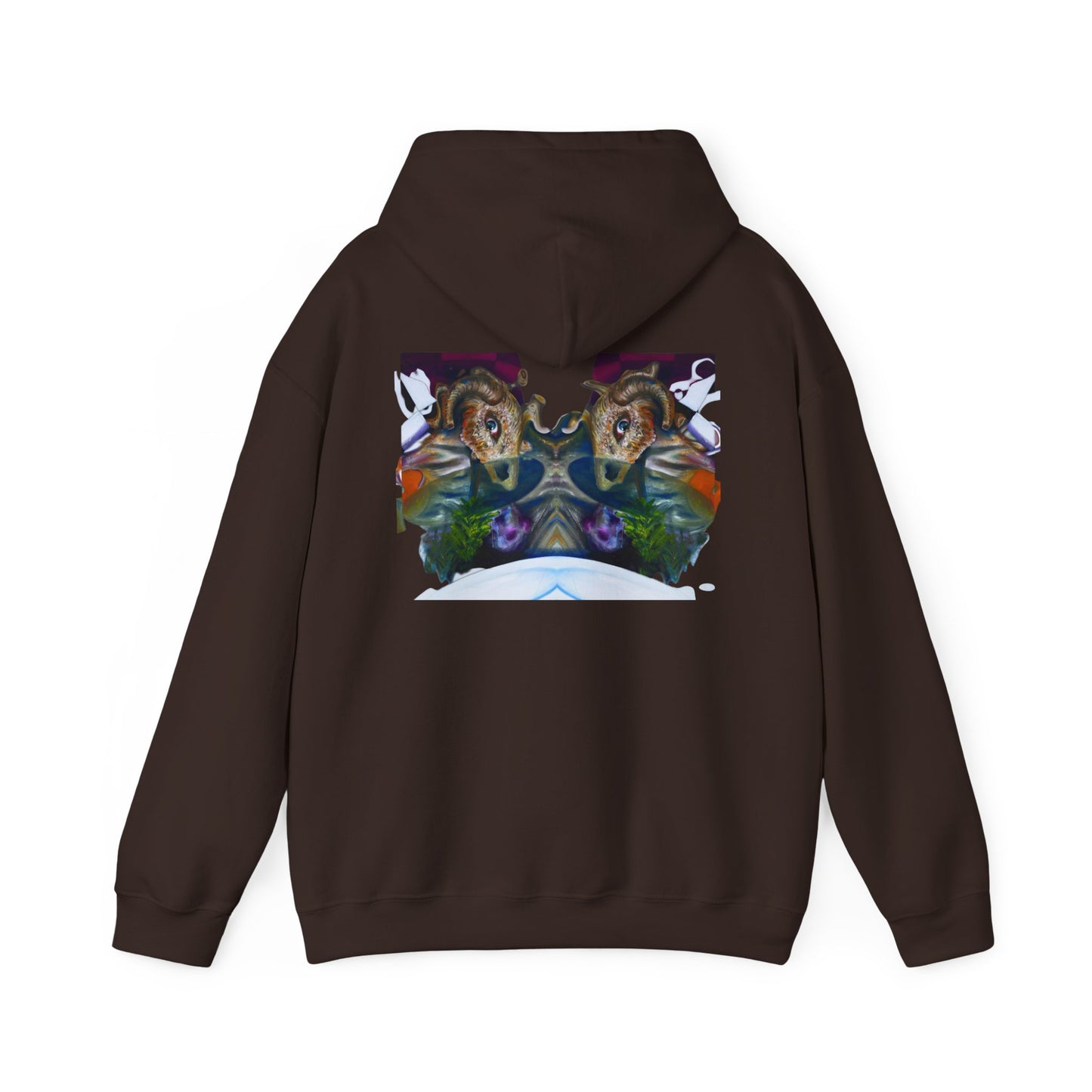 AMRU Mirror Wolves Hoodie — Symmetrical Wildlife Art Pullover