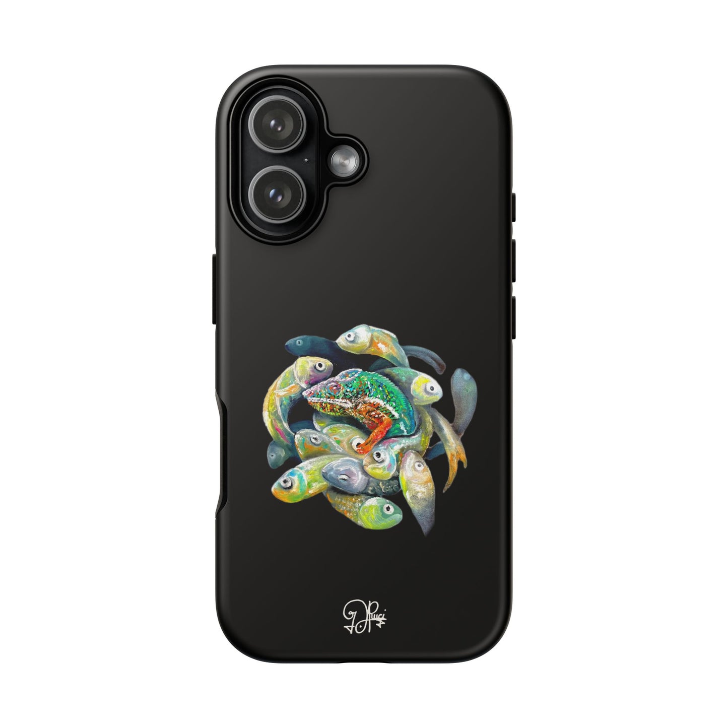 Koi Circle Tough Phone Case — Colorful Fish Art Protective iPhone Cover