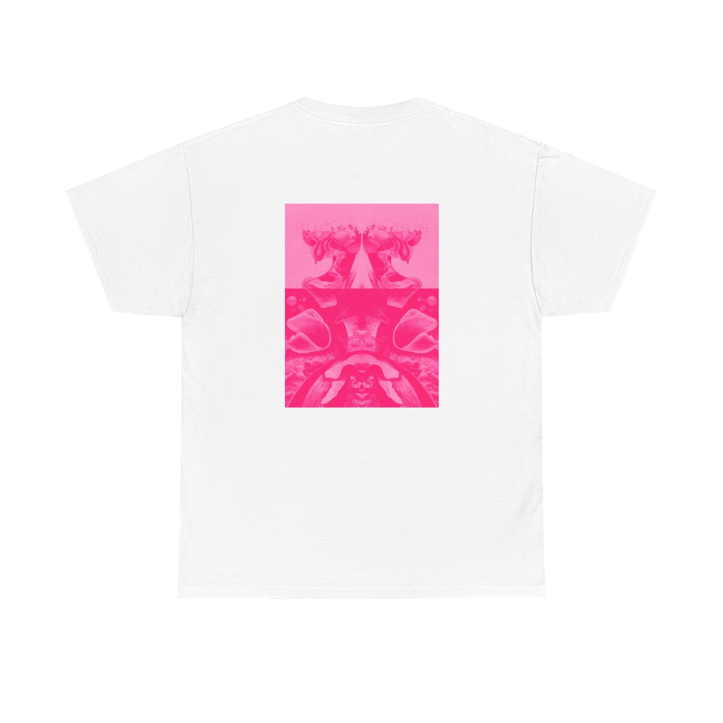 Graphic Tee — Hot Pink Abstract Mirror Design