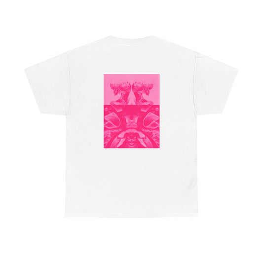 Graphic Tee — Hot Pink Abstract Mirror Design