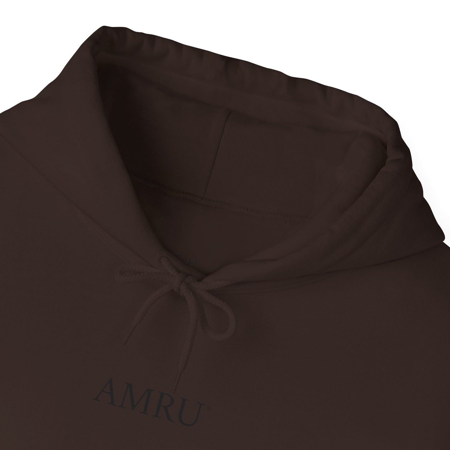 Floral Vine AMRU Hoodie — Minimal Logo Front, Embroidered Floral Back Sweatshirt