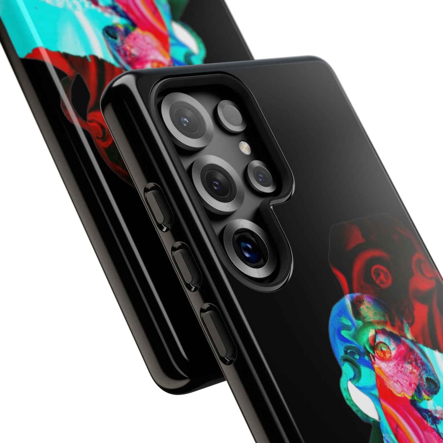 Protective Phone Case — Trippy Neon Abstract Skull Design