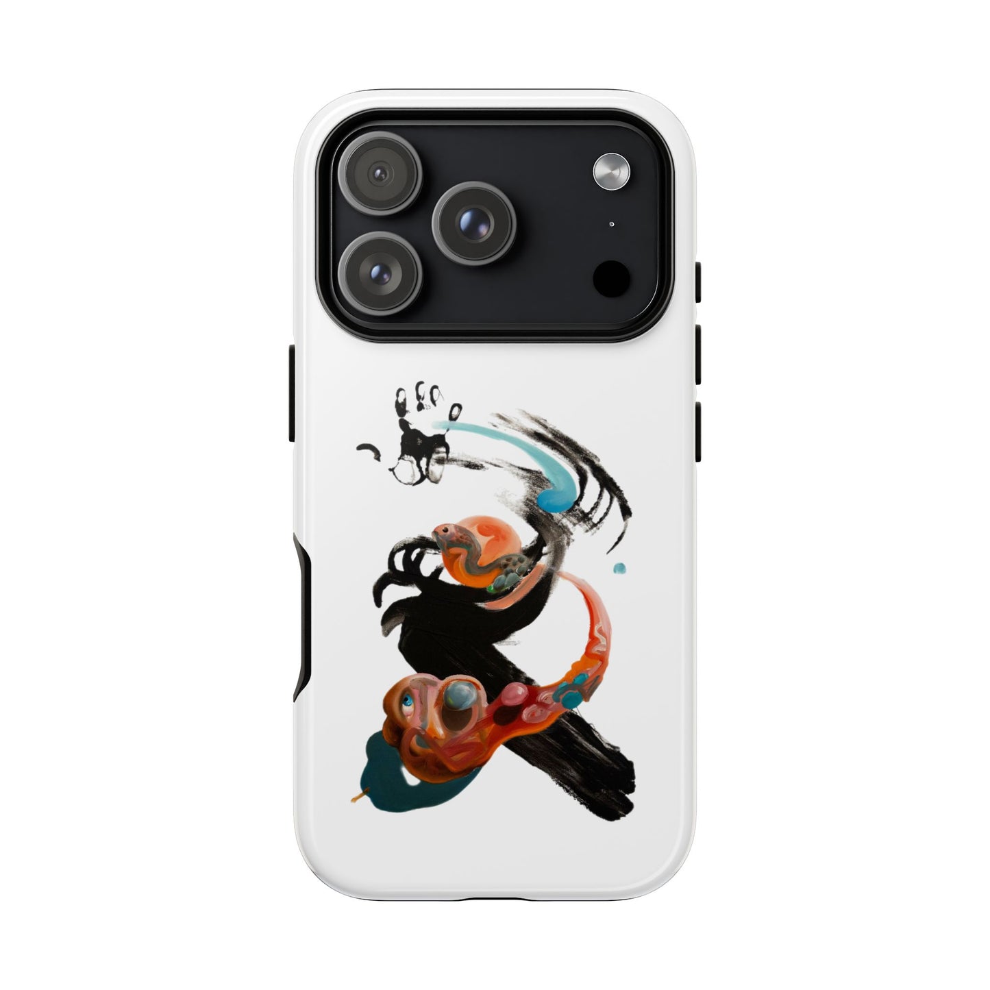 Artistic Abstract Phone Case — Colorful Ink Brushstroke Design