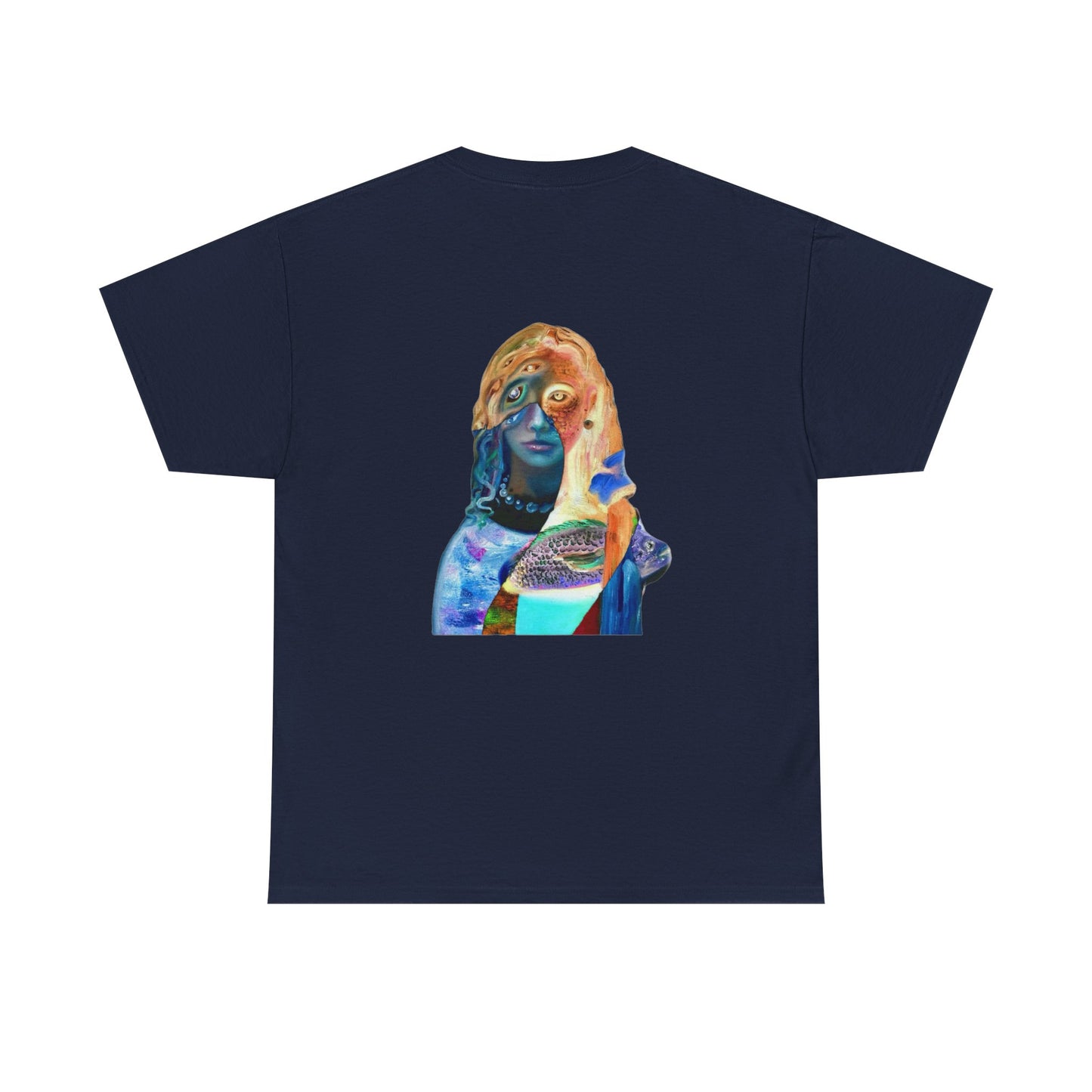 Graphic Tee — Surreal Cosmic Portrait Back Print