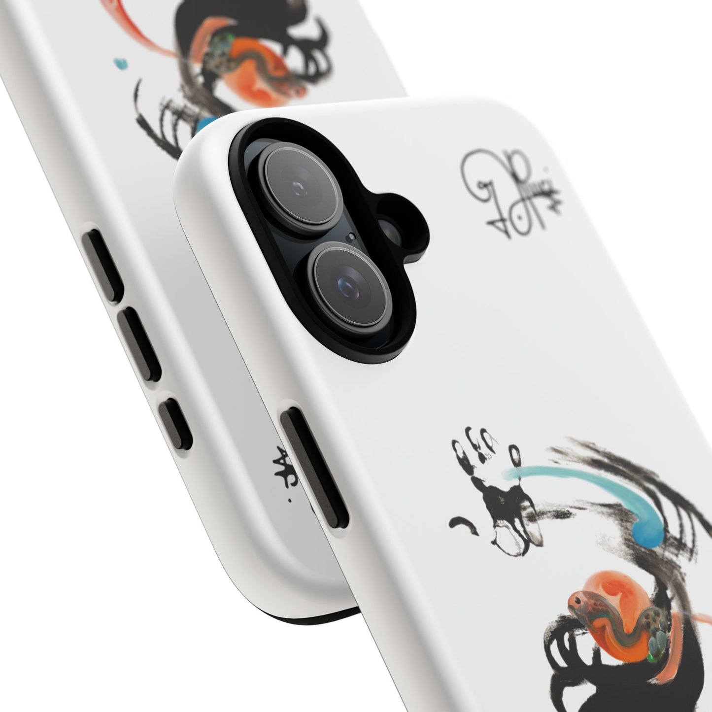 Artistic Abstract Phone Case — Colorful Ink Brushstroke Design