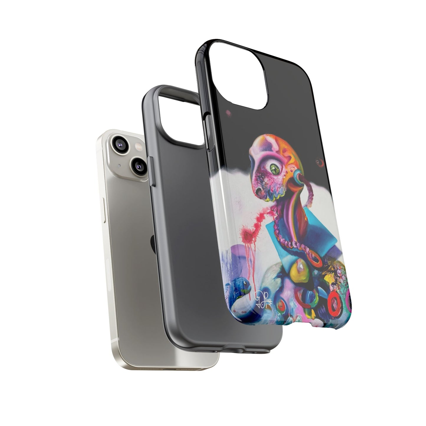 Phone Case - Vivid Blues and Multi-Eyed Vision Artwork Design