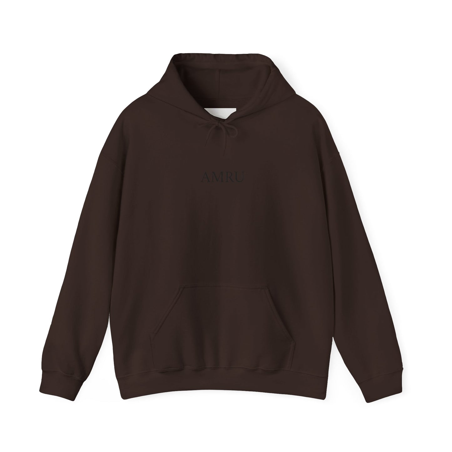 AMRU Minimal Logo Hoodie with Colorful Symmetry Back Art