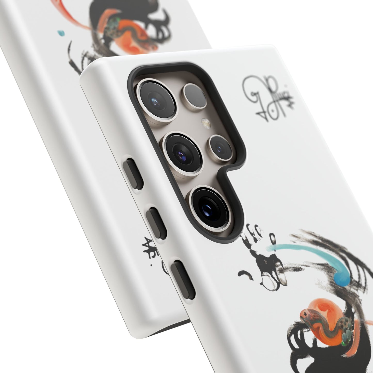 Artistic Abstract Phone Case — Colorful Ink Brushstroke Design