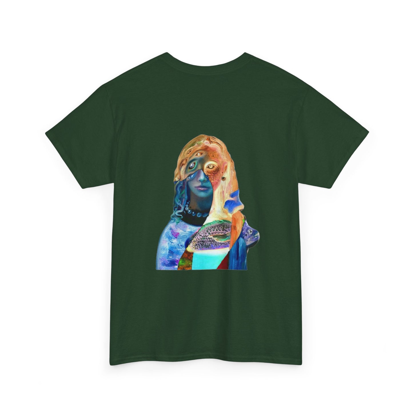 Graphic Tee — Surreal Cosmic Portrait Back Print