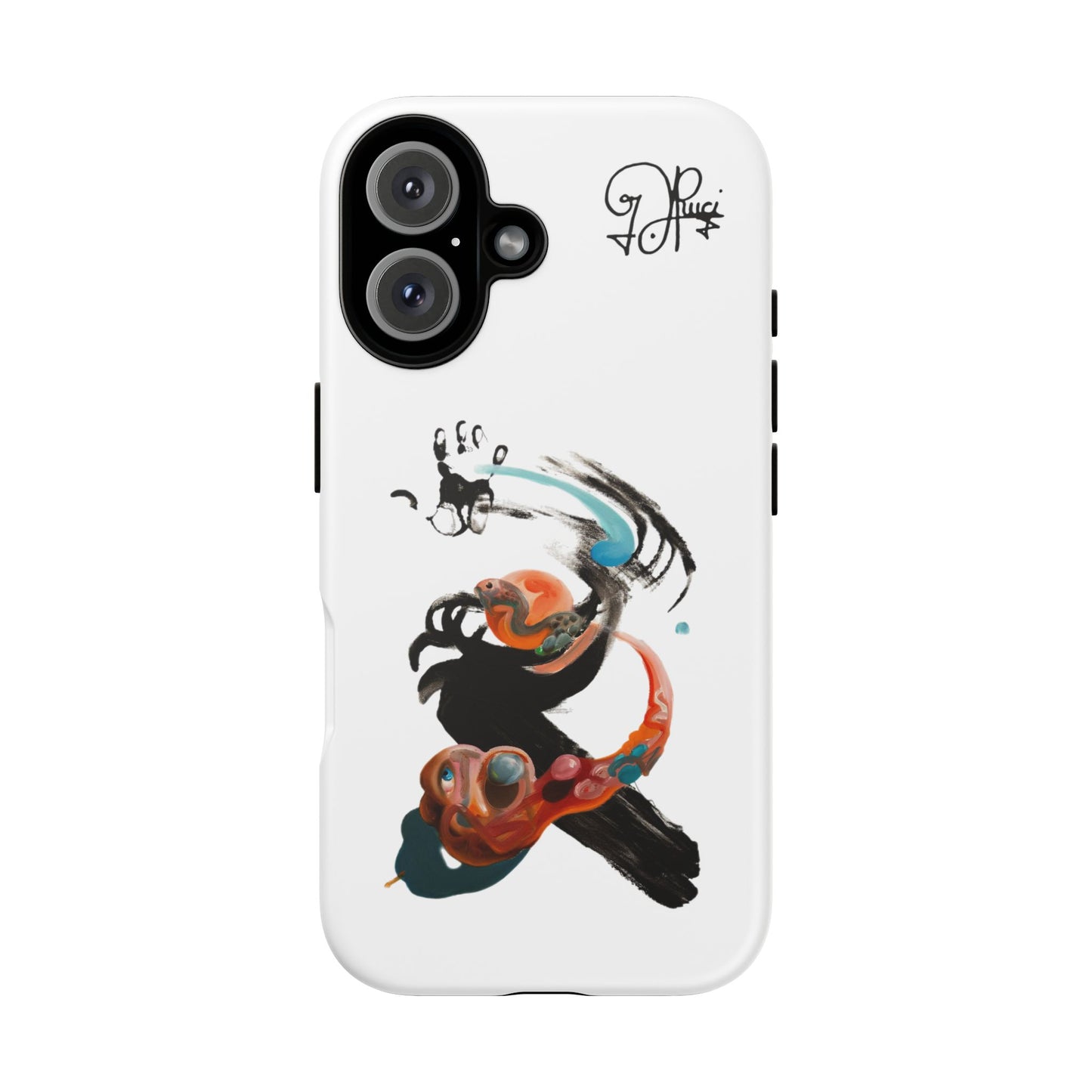 Artistic Abstract Phone Case — Colorful Ink Brushstroke Design