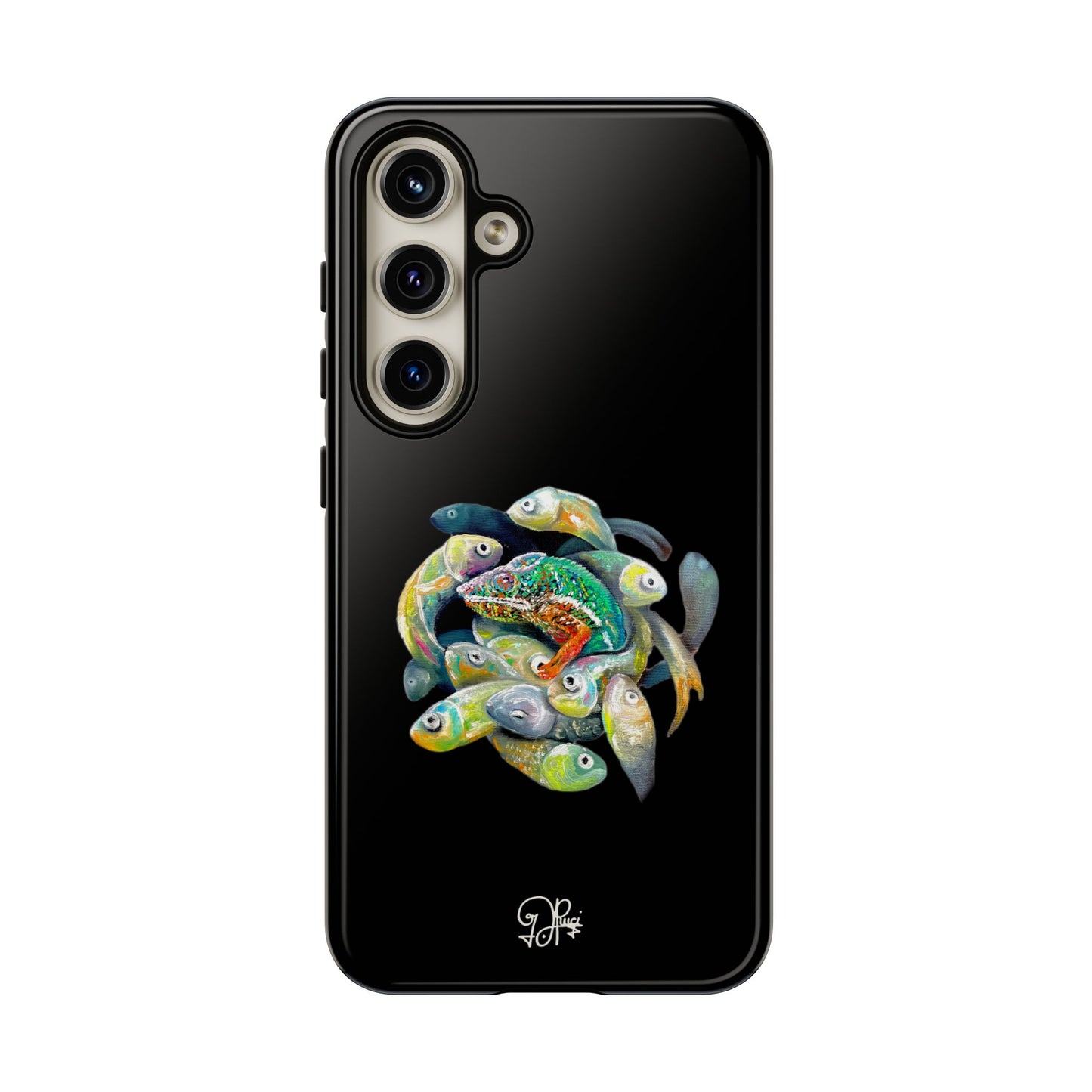 Koi Circle Tough Phone Case — Colorful Fish Art Protective iPhone Cover