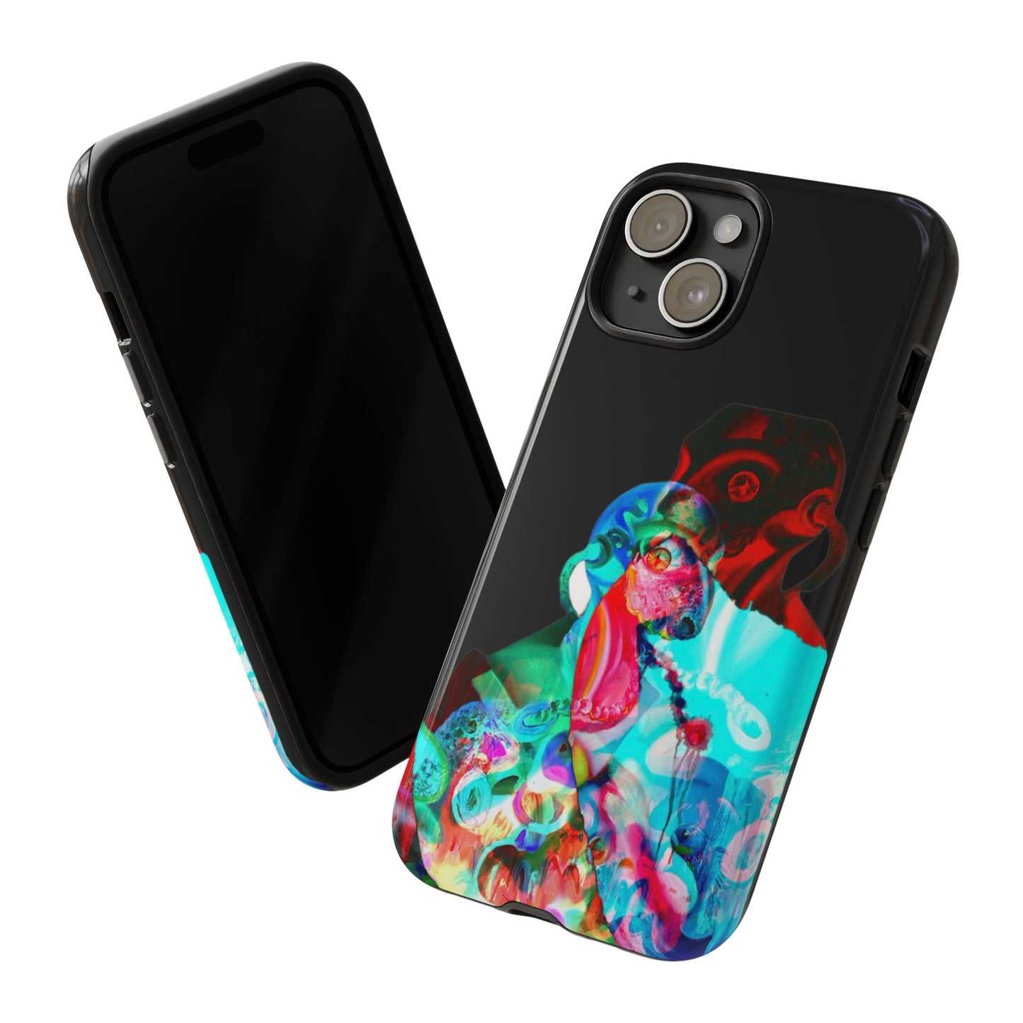 Protective Phone Case — Trippy Neon Abstract Skull Design